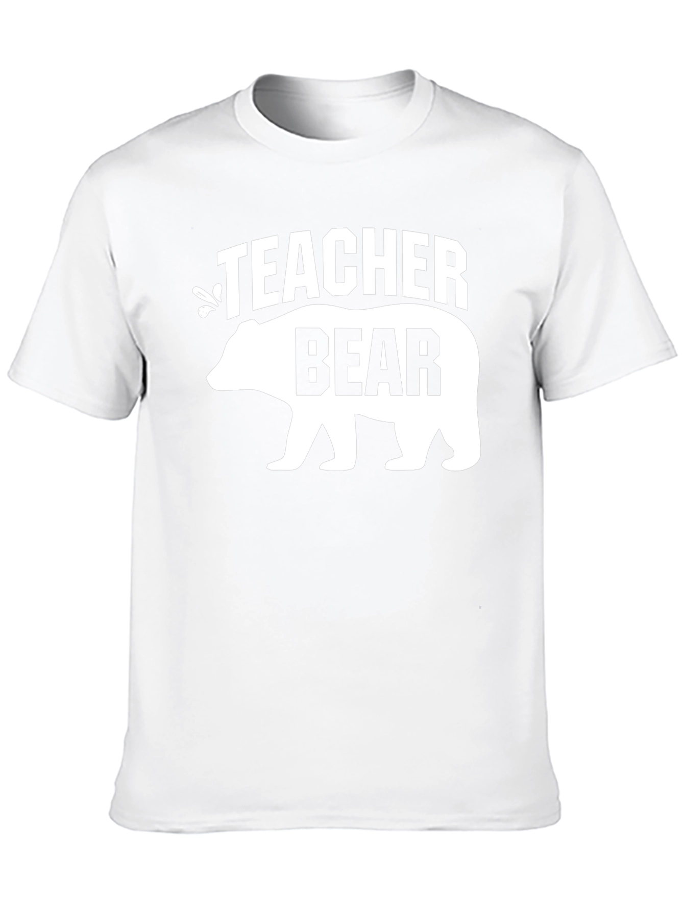 Teacher Bear Graphic T-Shirt - Black Crew Neck
