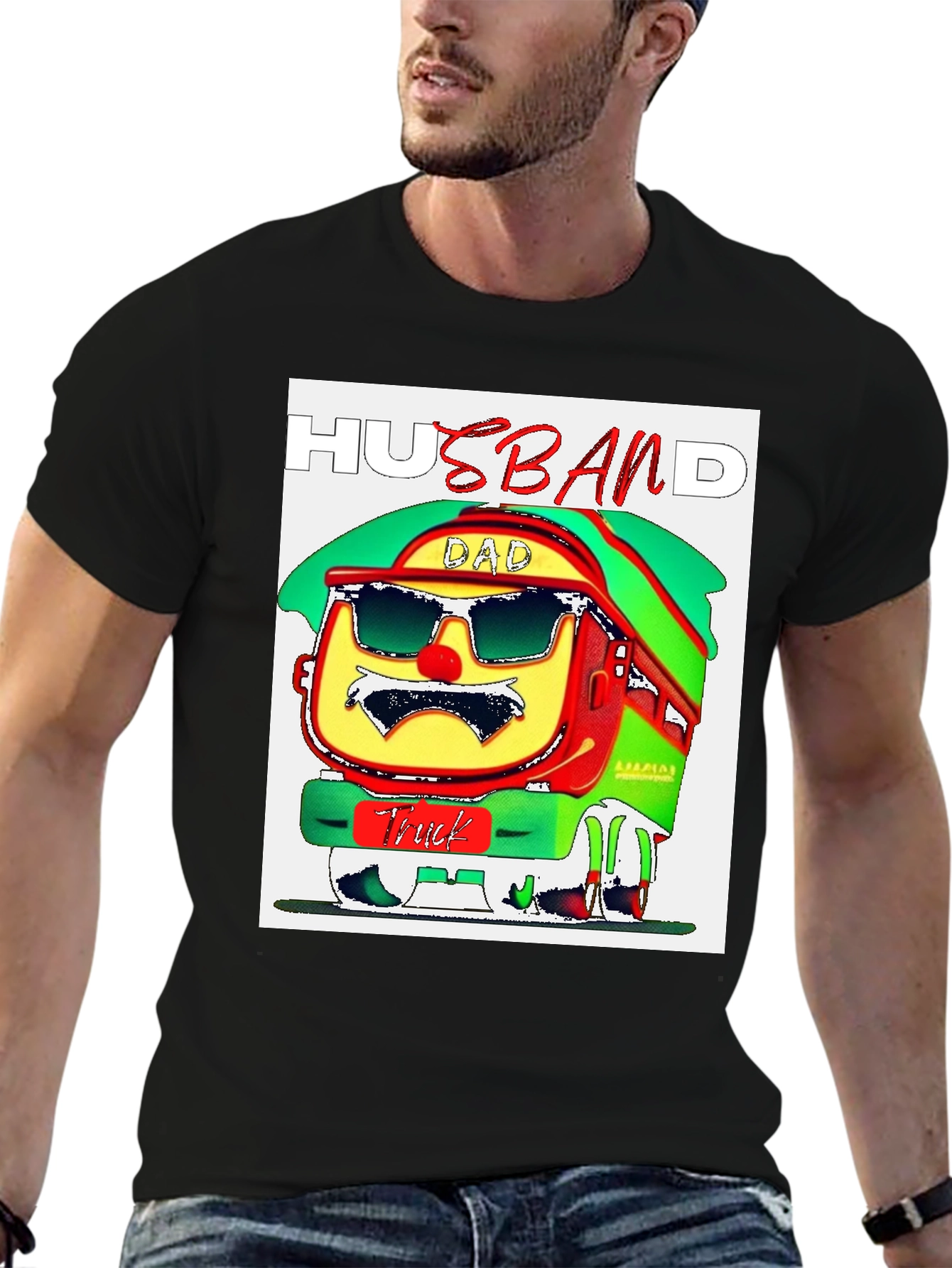 Husband Dad Truck Graphic T-Shirt