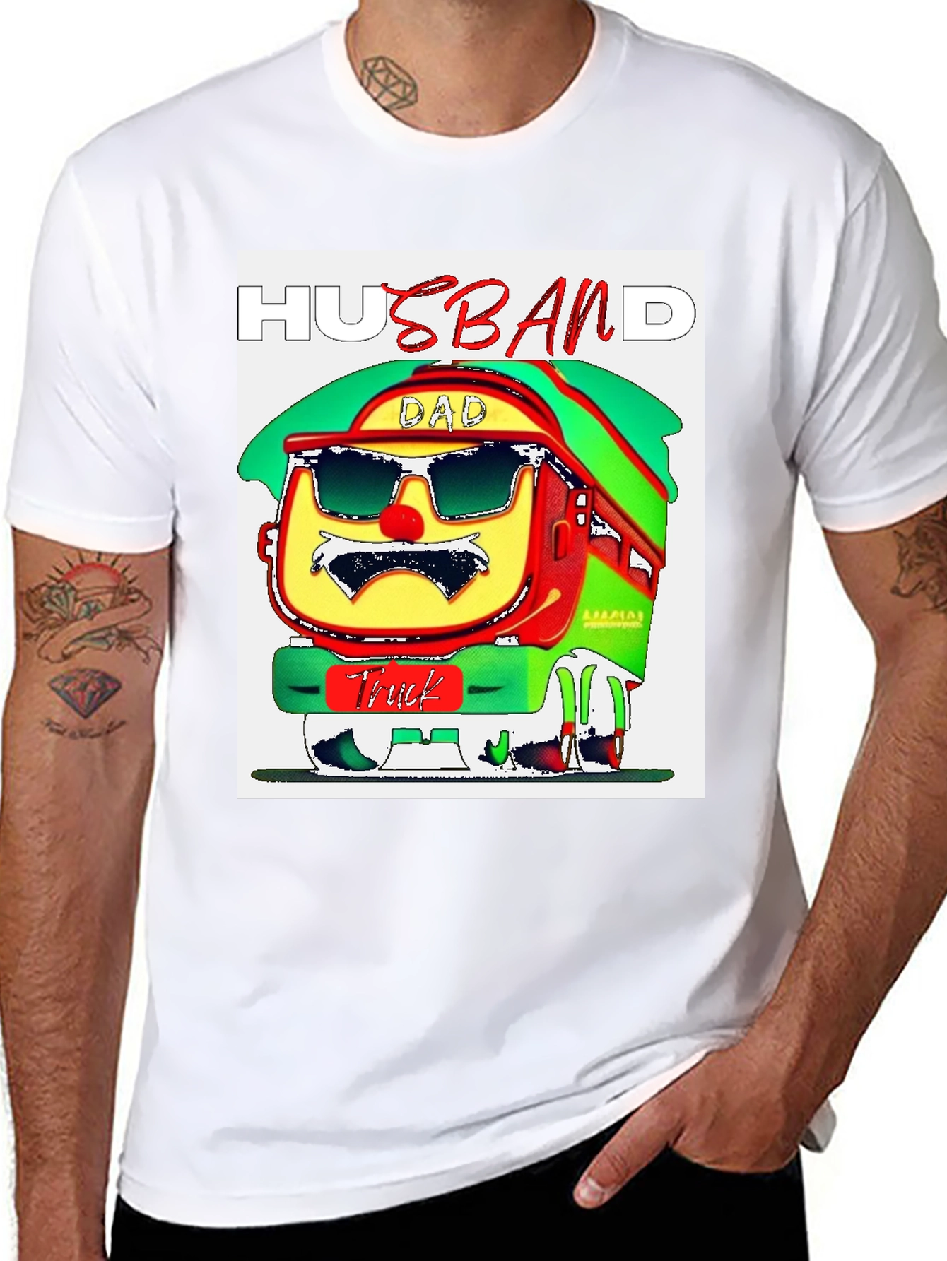 Husband Dad Truck Graphic T-Shirt