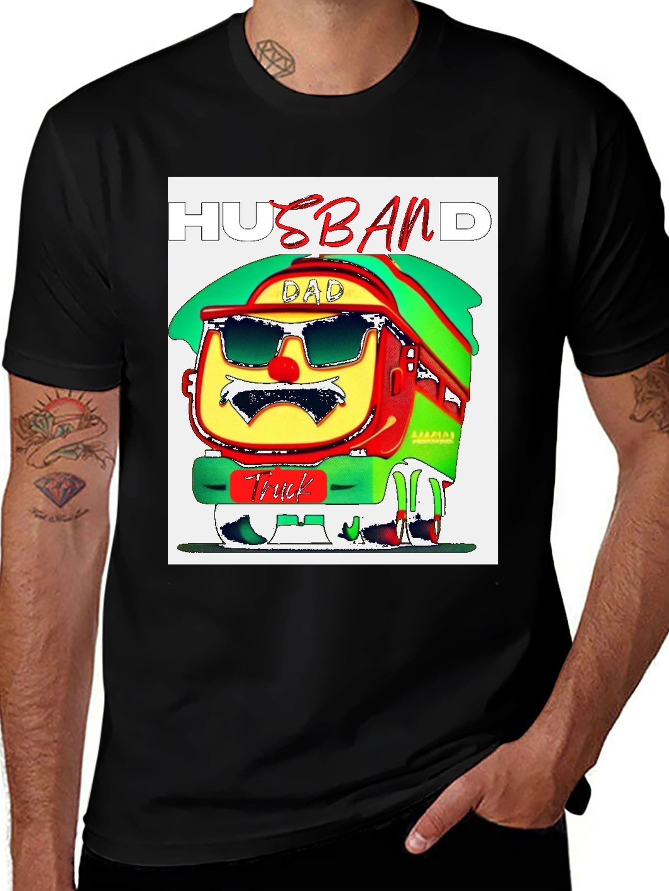 Husband Dad Truck Graphic T-Shirt