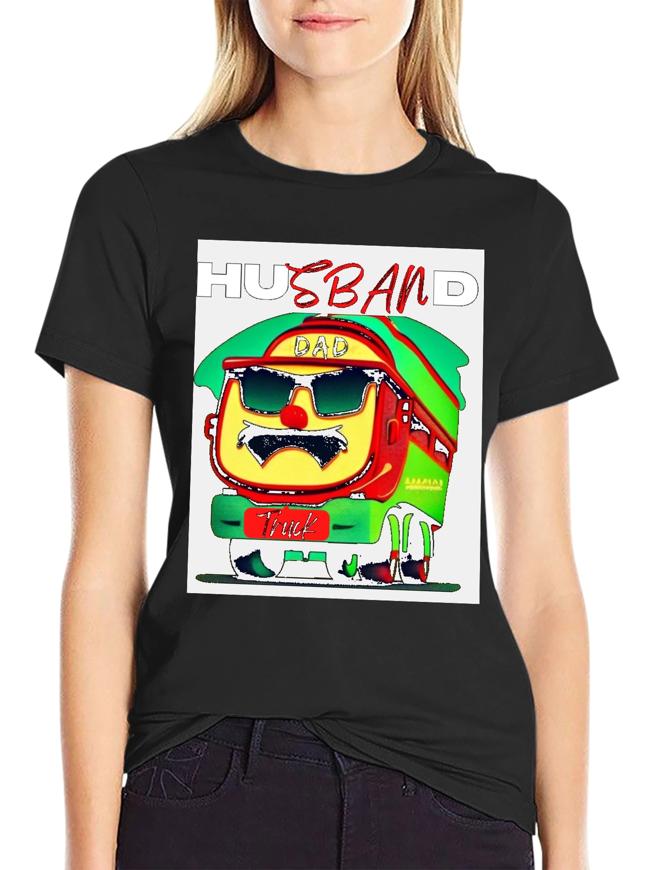 Husband Dad Truck Graphic T-Shirt