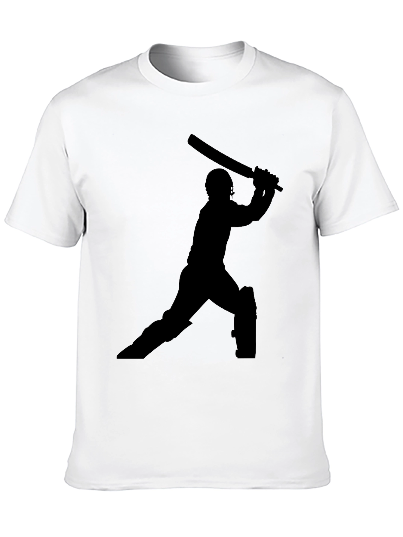 Cricket Player Silhouette Black T-Shirt