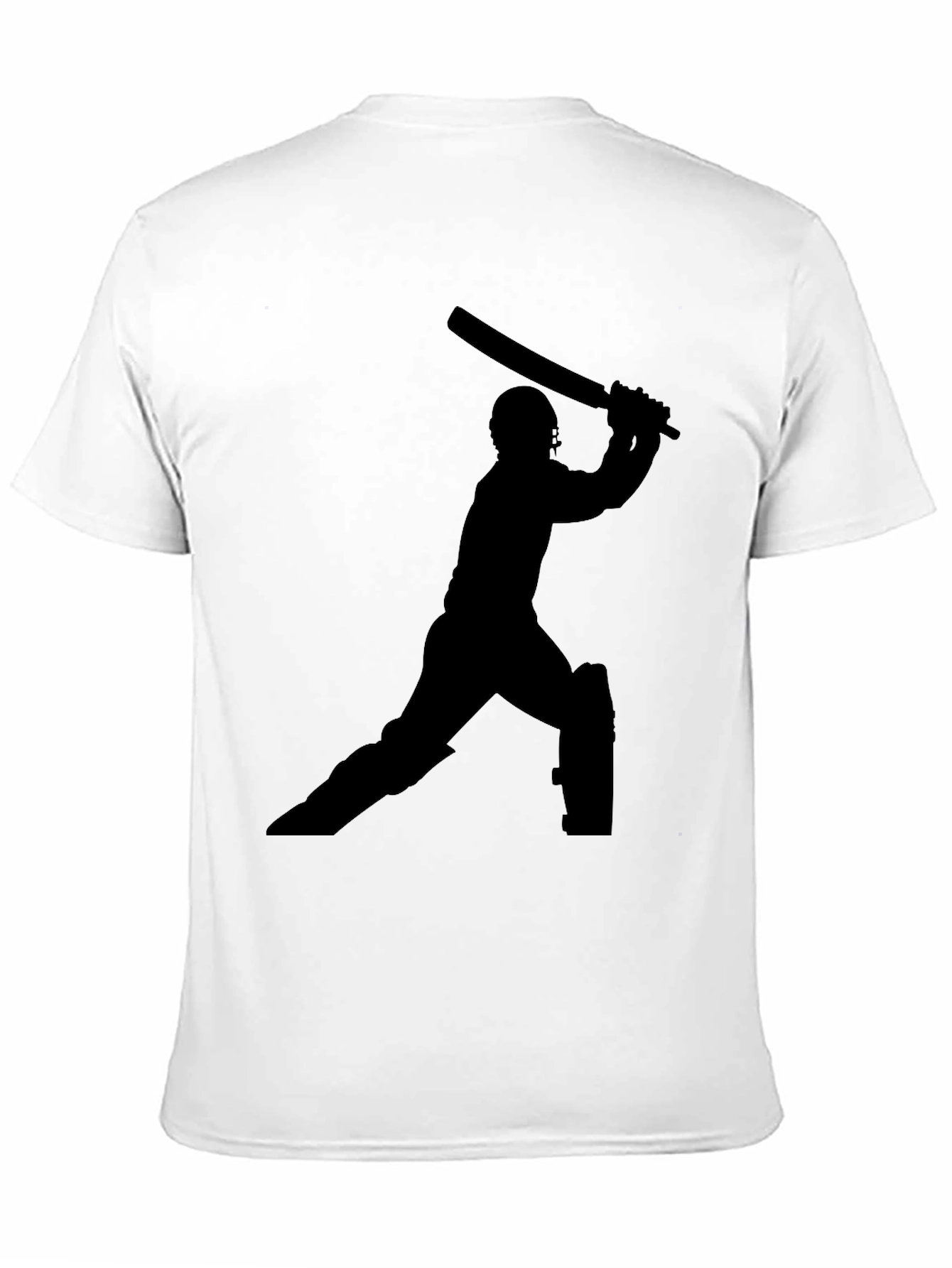 Cricket Player Silhouette Black T-Shirt