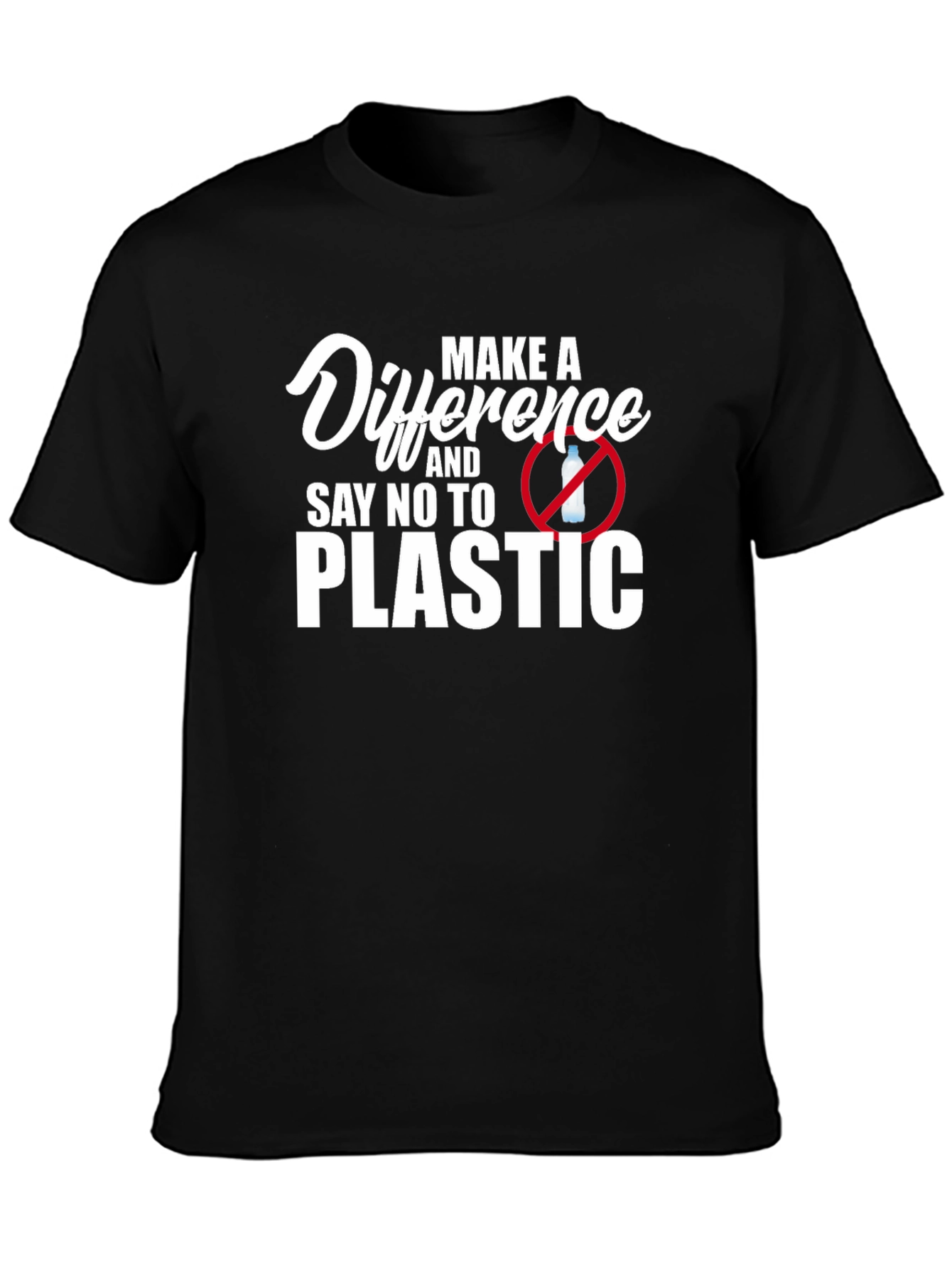 Eco-Friendly Say No To Plastic Graphic T-Shirt