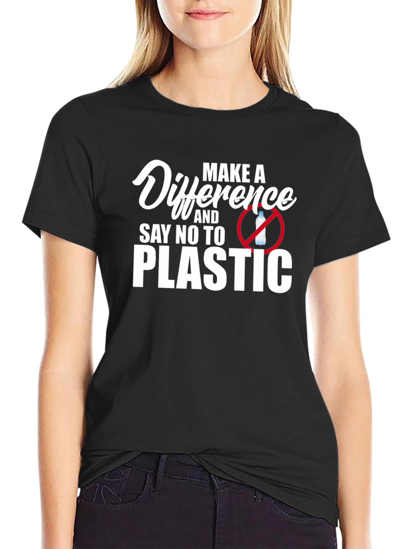 Eco-Friendly Say No To Plastic Graphic T-Shirt