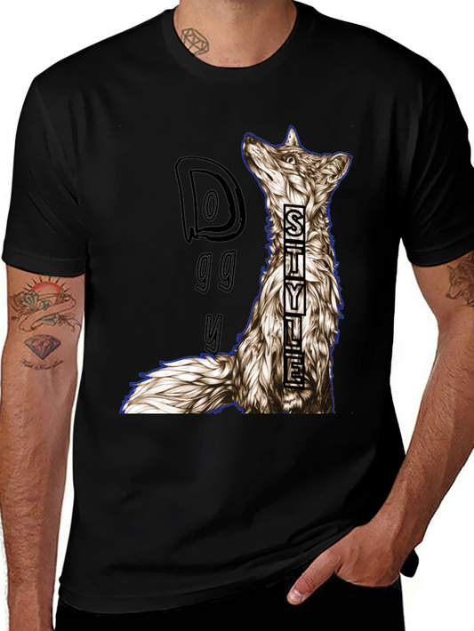 Doggy Style Graphic Print Black T-Shirt