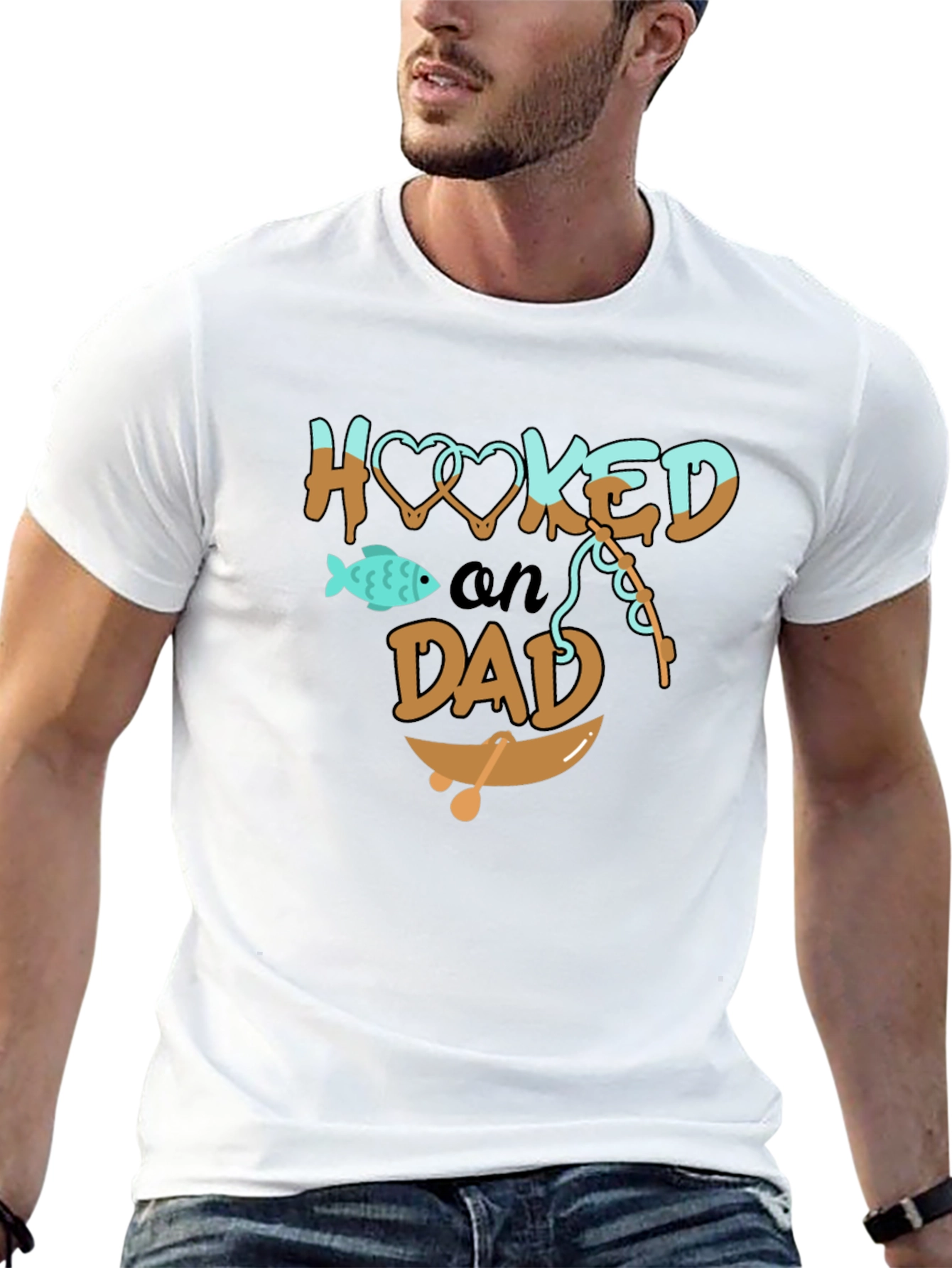 Hooked on Dad Graphic T-Shirt