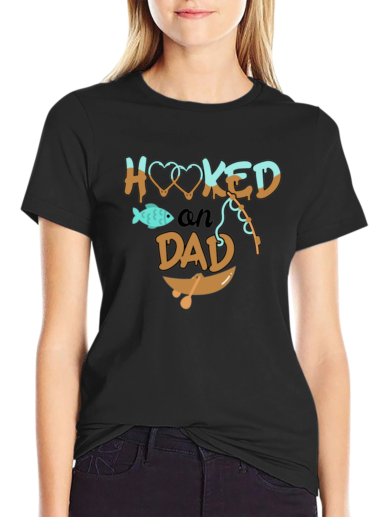 Hooked on Dad Graphic T-Shirt