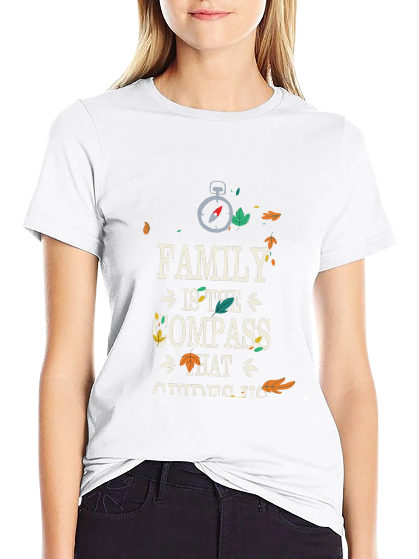 Family is the Compass Black Graphic T-Shirt