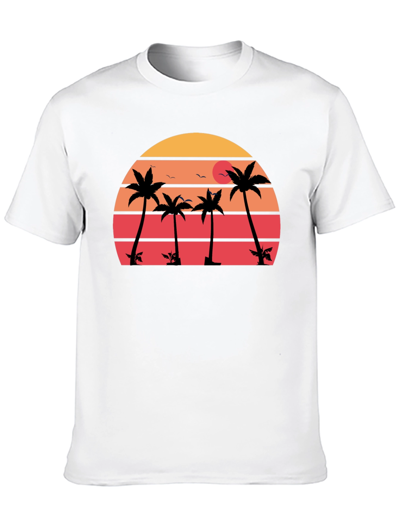 Retro Sunset Palm Tree Graphic T-Shirt