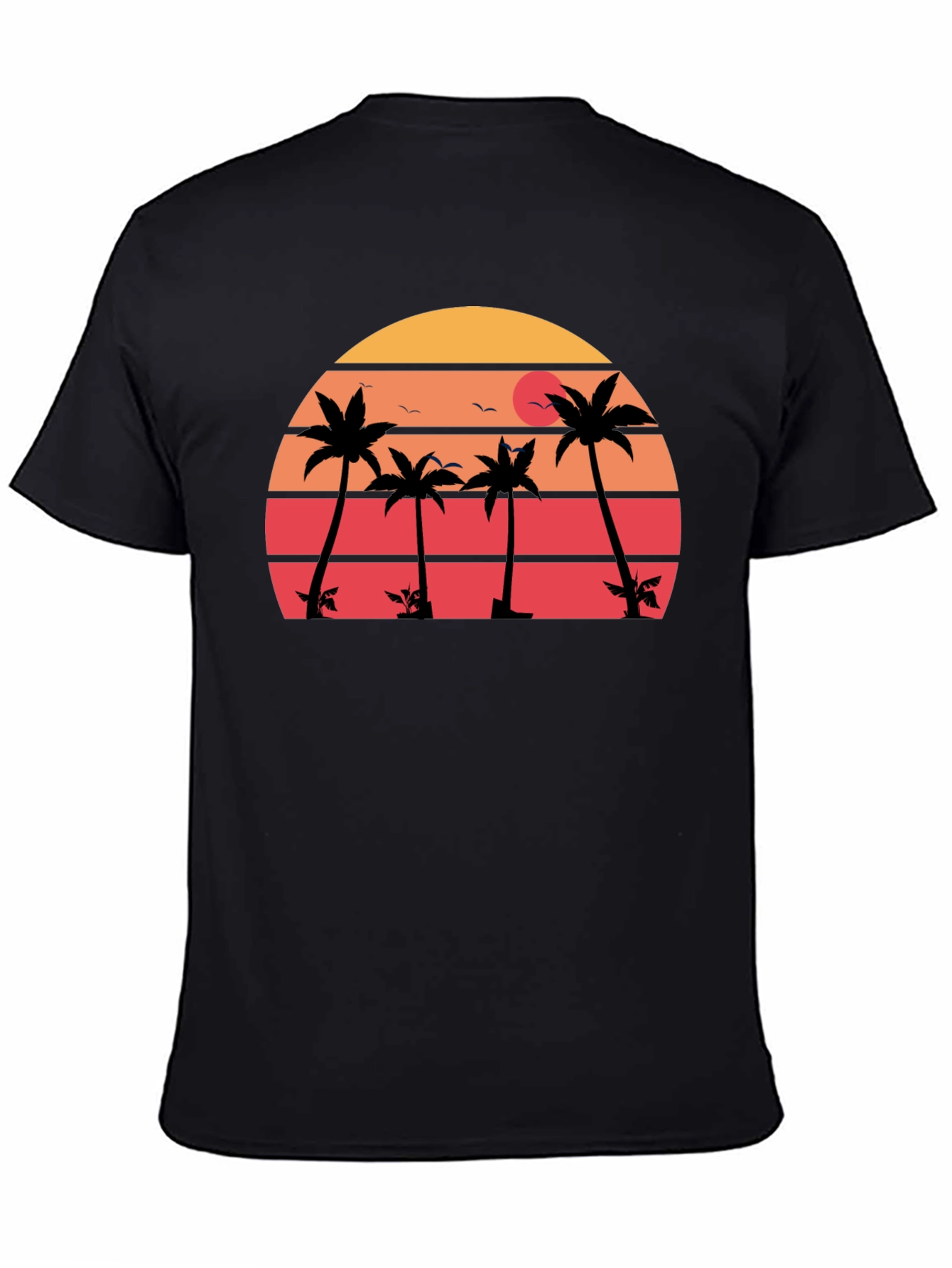 Retro Sunset Palm Tree Graphic T-Shirt
