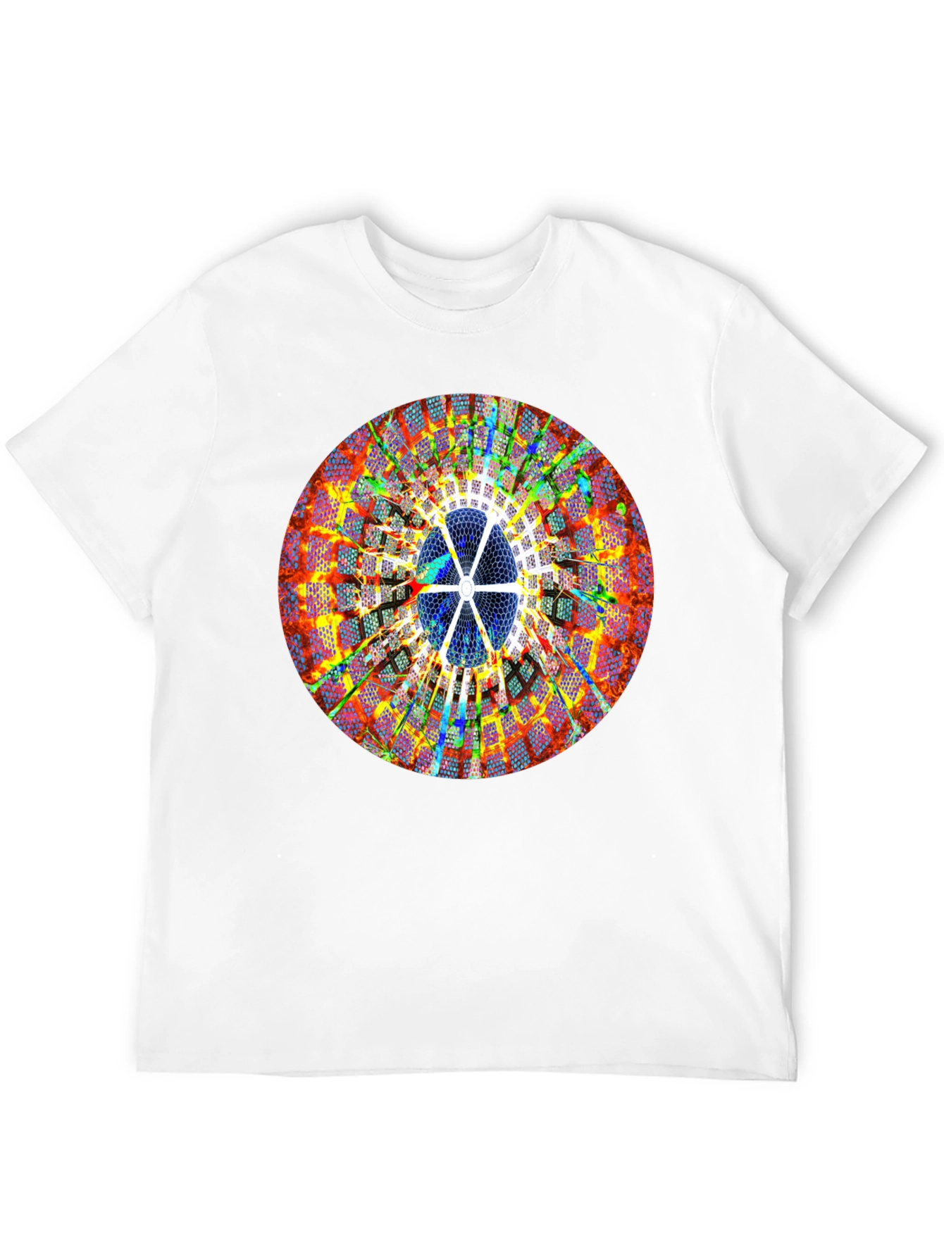 Abstract Circle Print Black T-Shirt