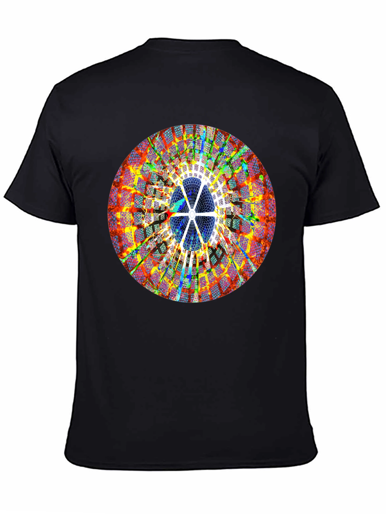 Abstract Circle Print Black T-Shirt