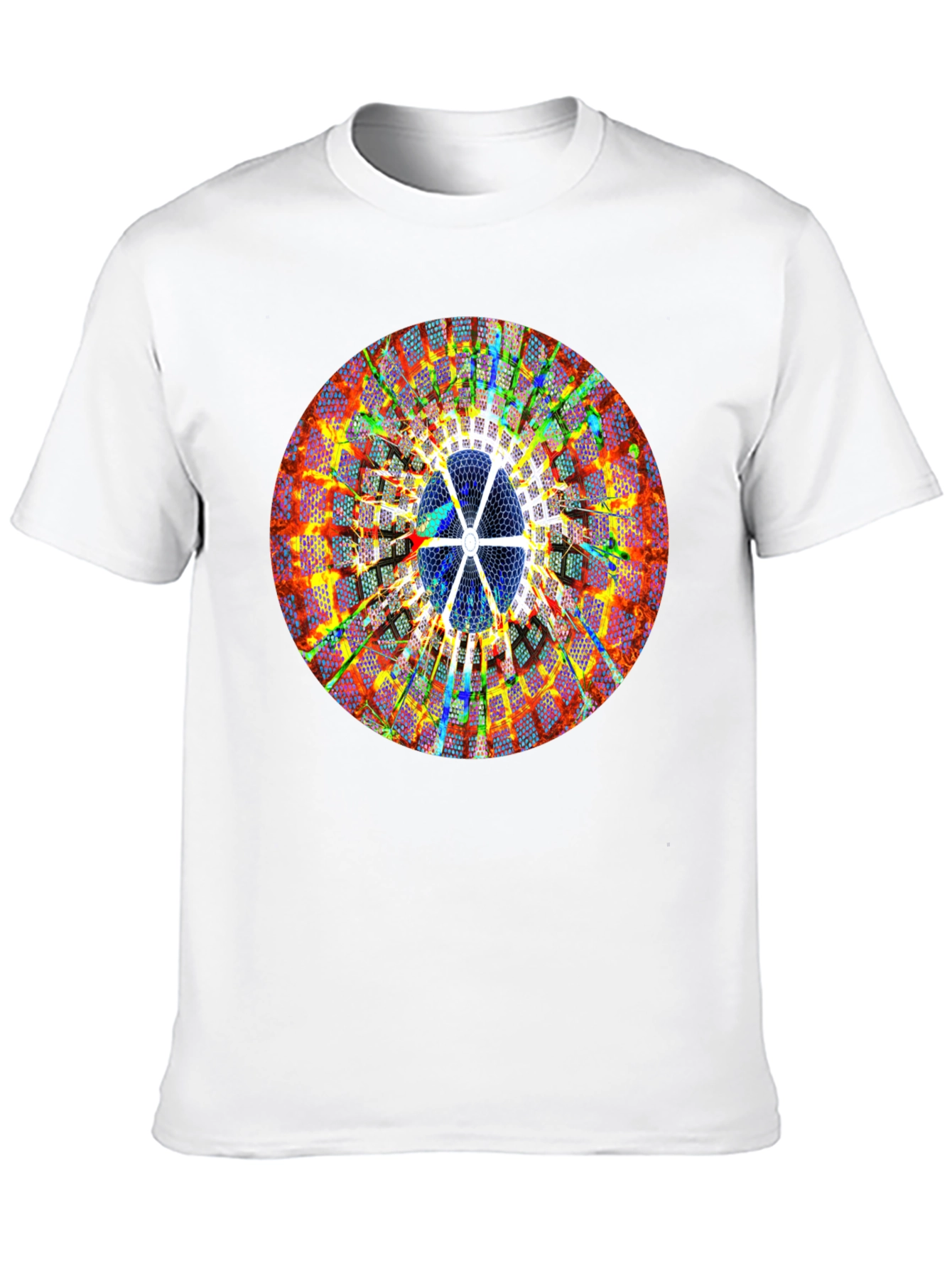 Abstract Circle Print Black T-Shirt