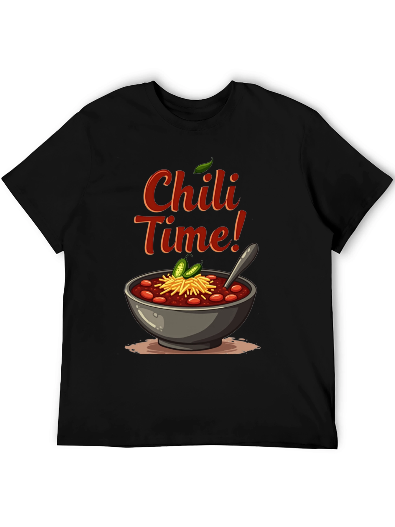 Chili Time Black Graphic T-Shirt