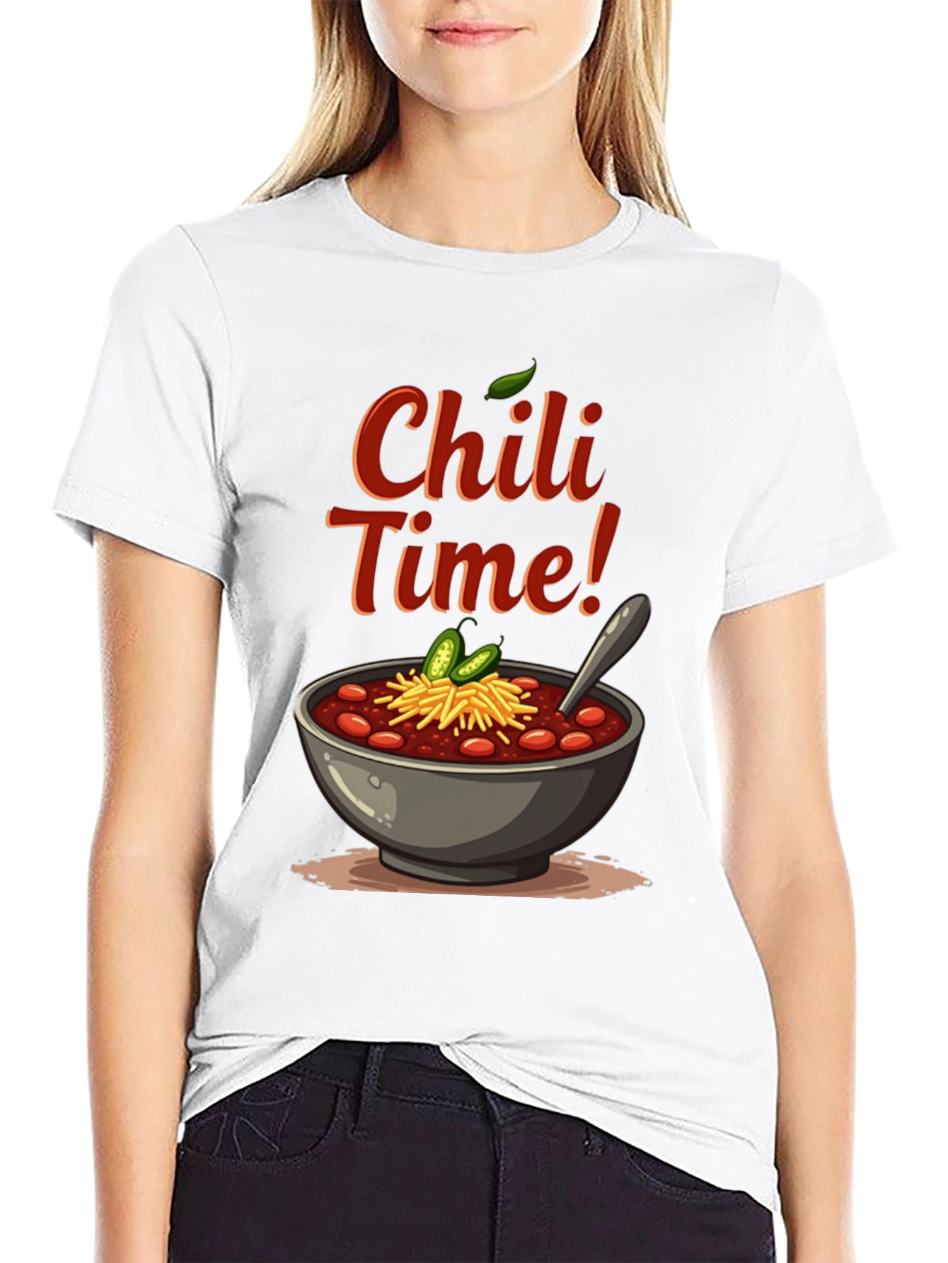Chili Time Black Graphic T-Shirt