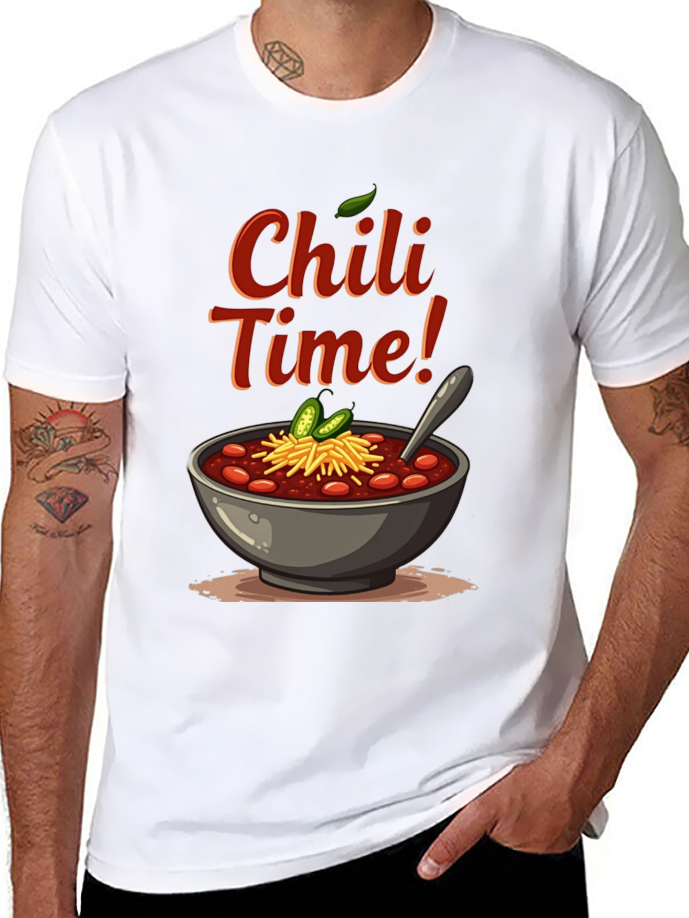 Chili Time Black Graphic T-Shirt