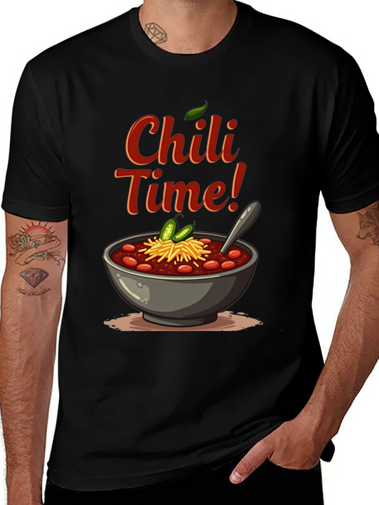 Chili Time Black Graphic T-Shirt