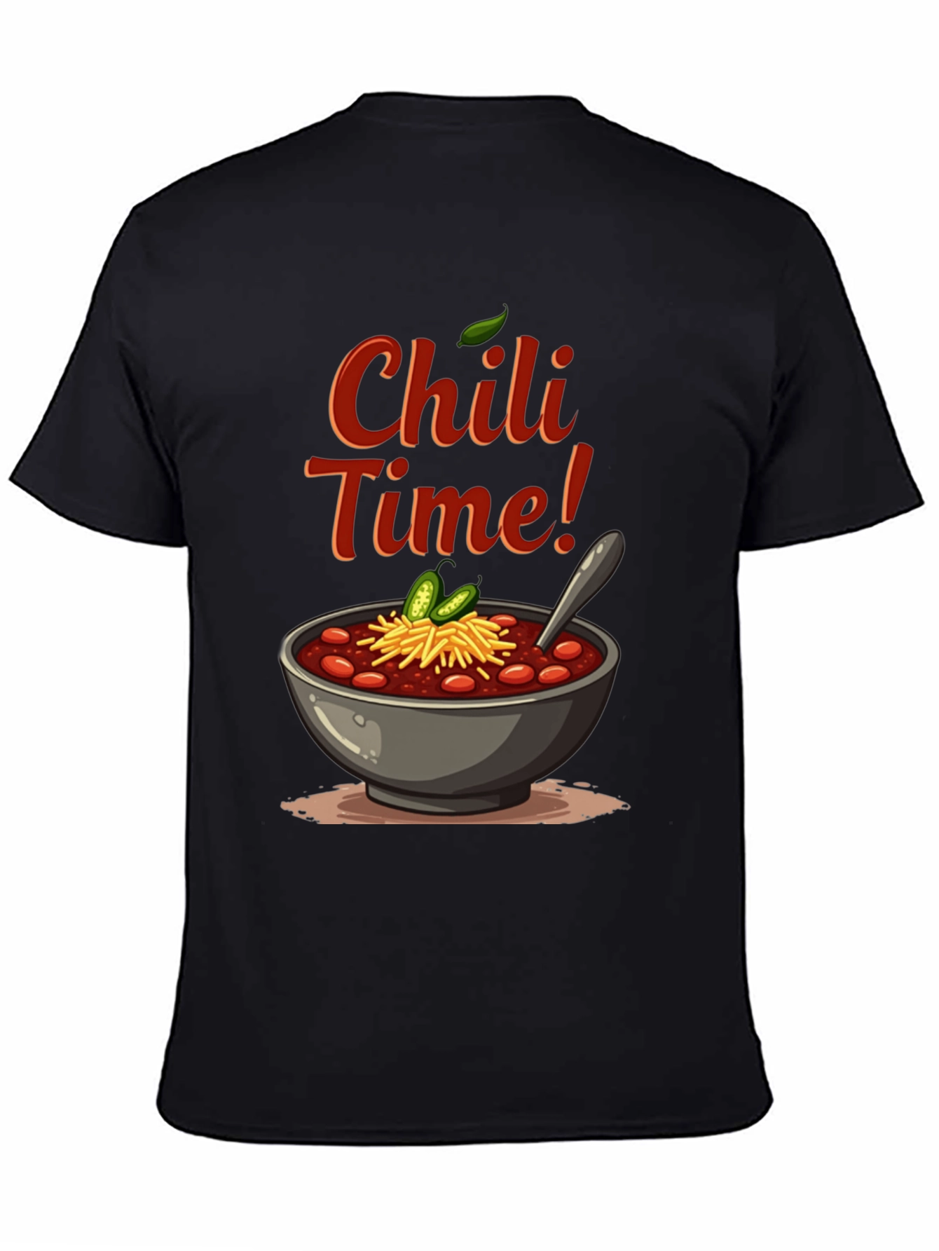 Chili Time Black Graphic T-Shirt