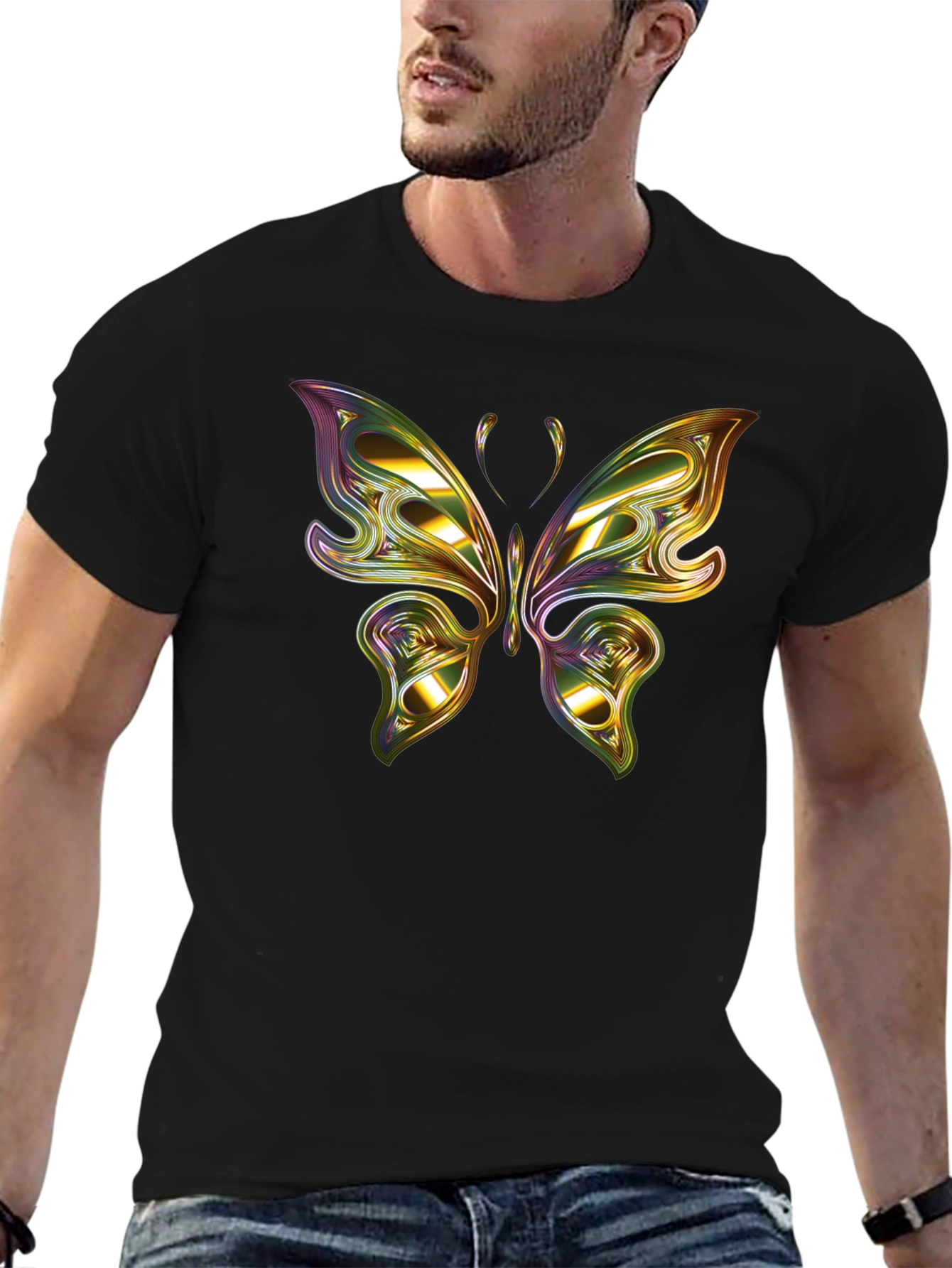 Butterfly Graphic Black T-Shirt
