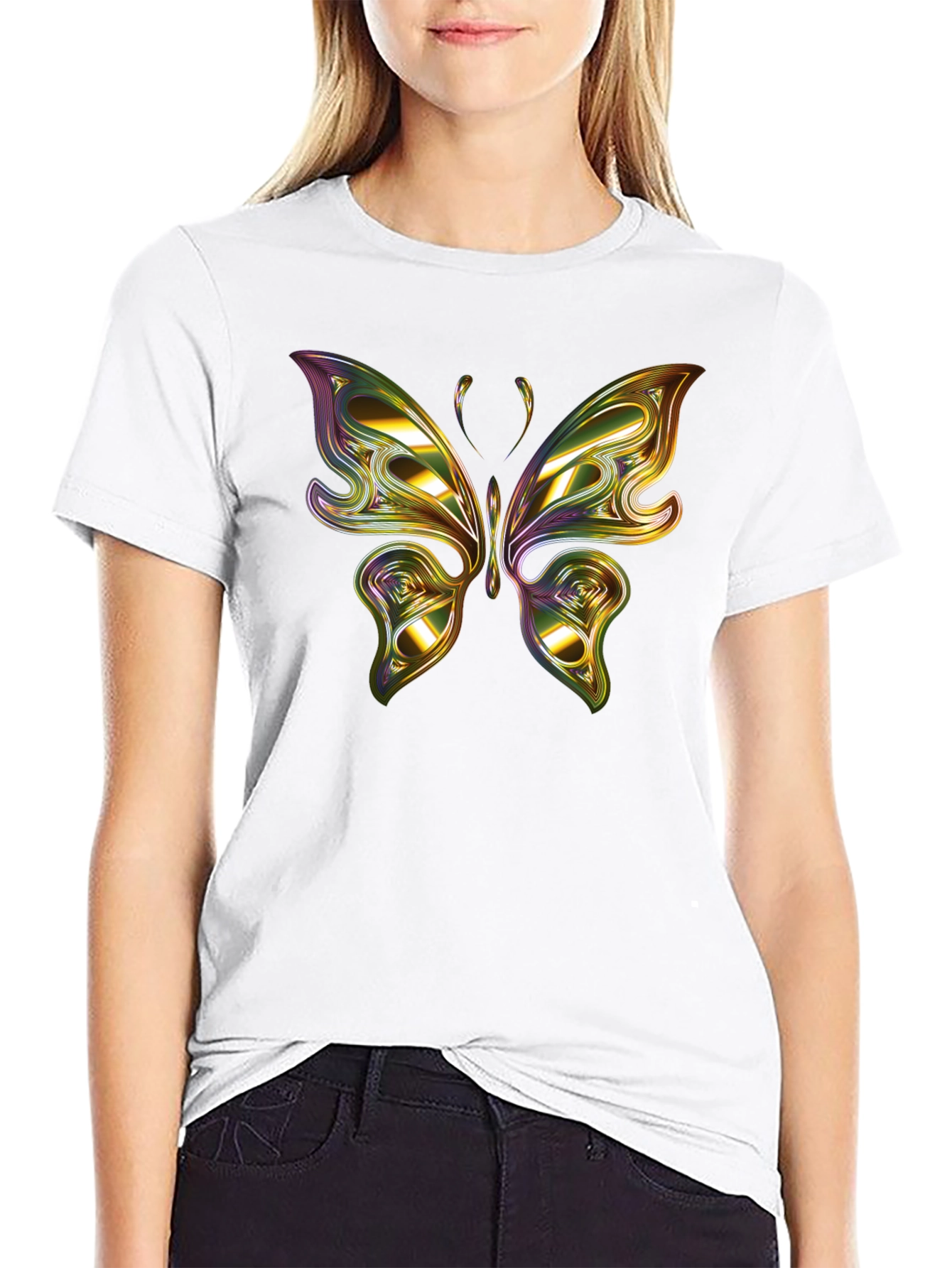 Butterfly Graphic Black T-Shirt