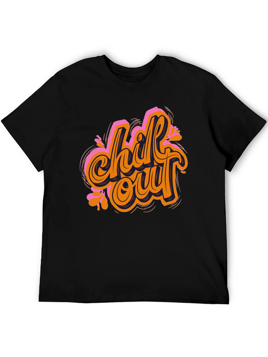 Chill Out Graphic Tee - Black Cotton T-Shirt