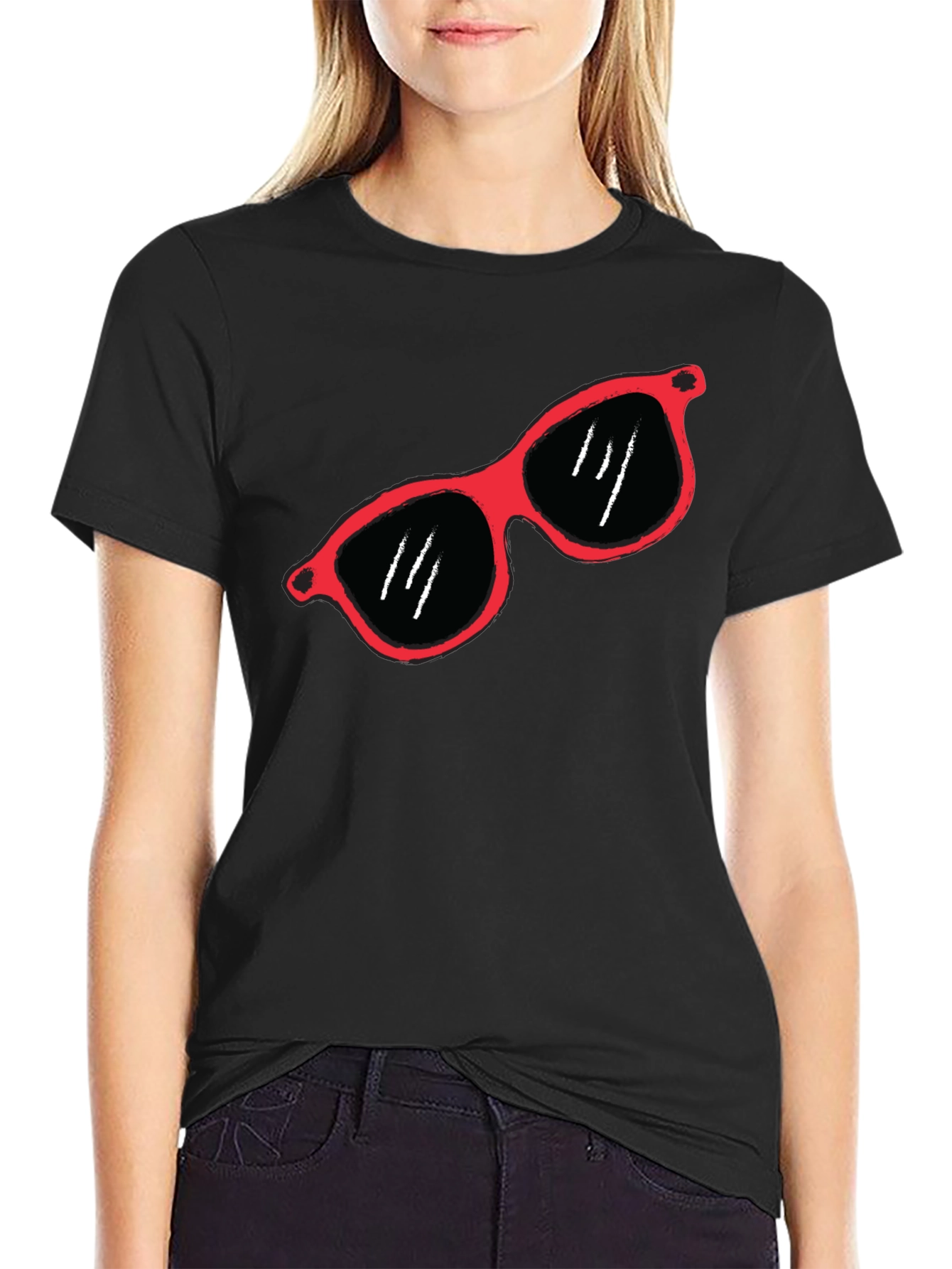 Cool Shades Graphic Tee - Stylish Black T-Shirt