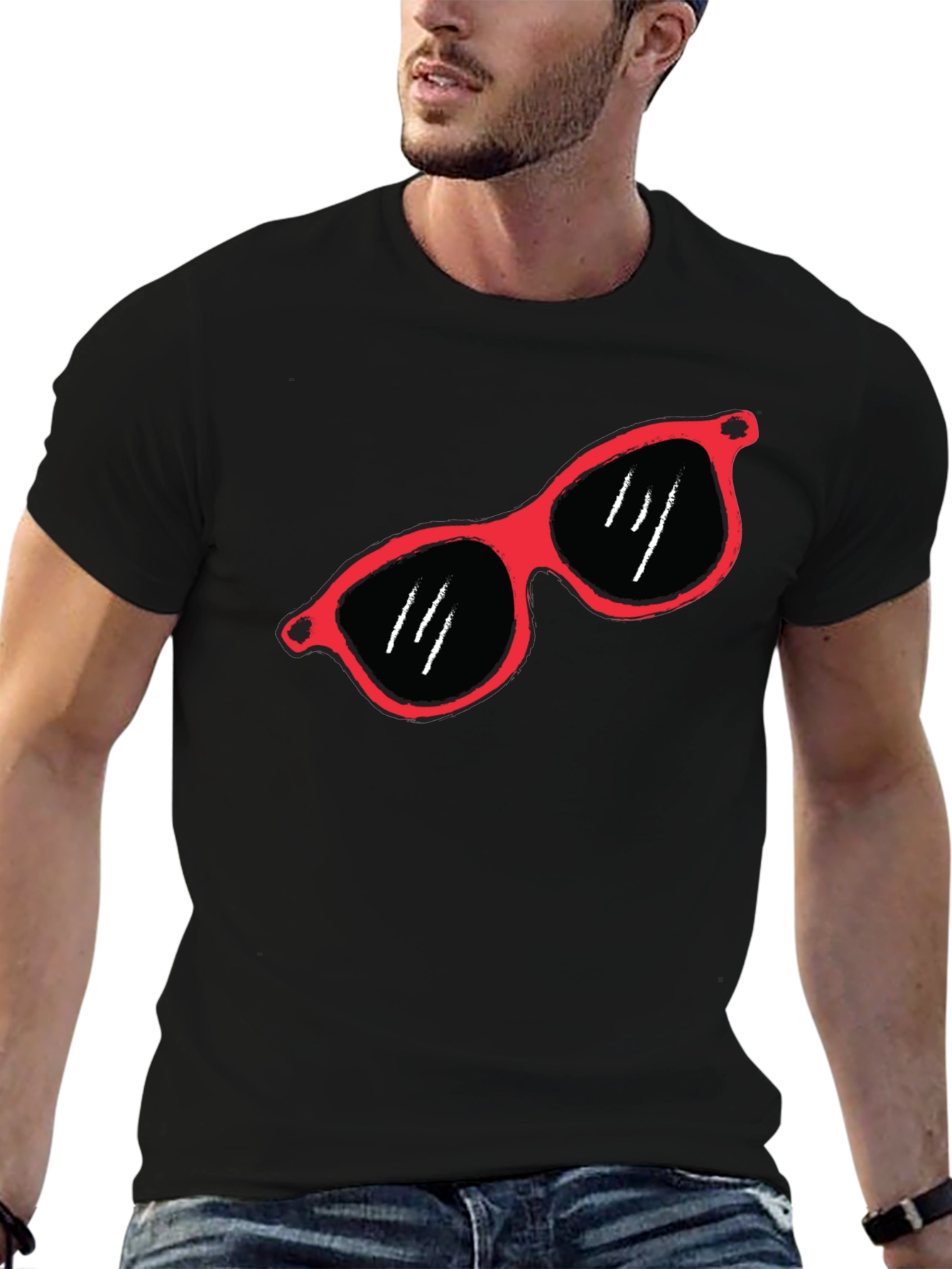 Cool Shades Graphic Tee - Stylish Black T-Shirt