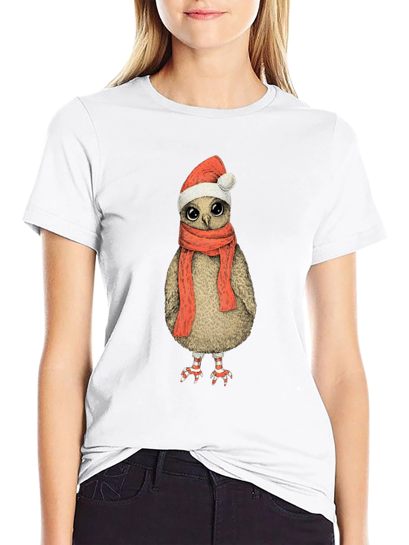 Festive Owl T-Shirt - Holiday Cheer