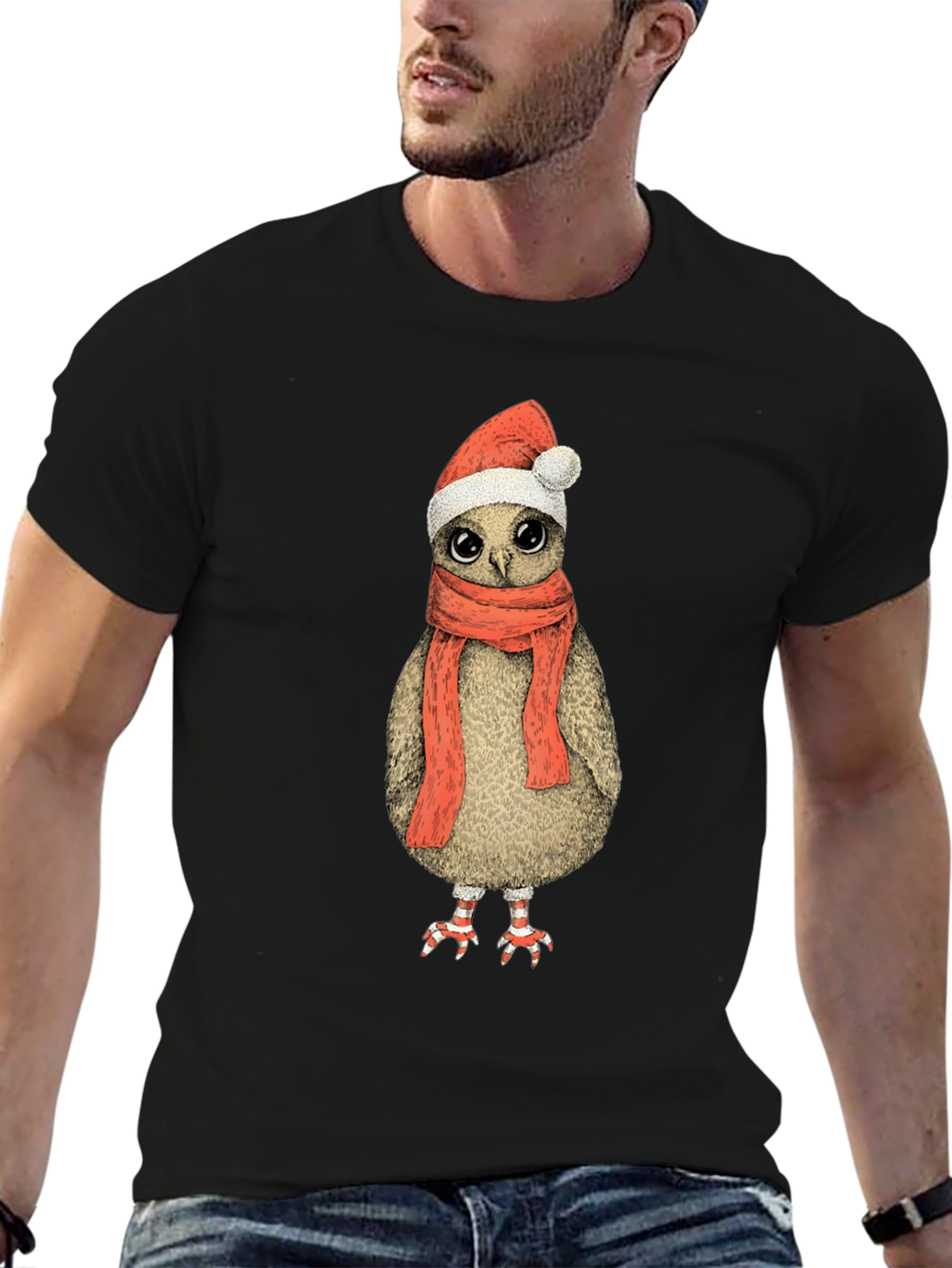Festive Owl T-Shirt - Holiday Cheer