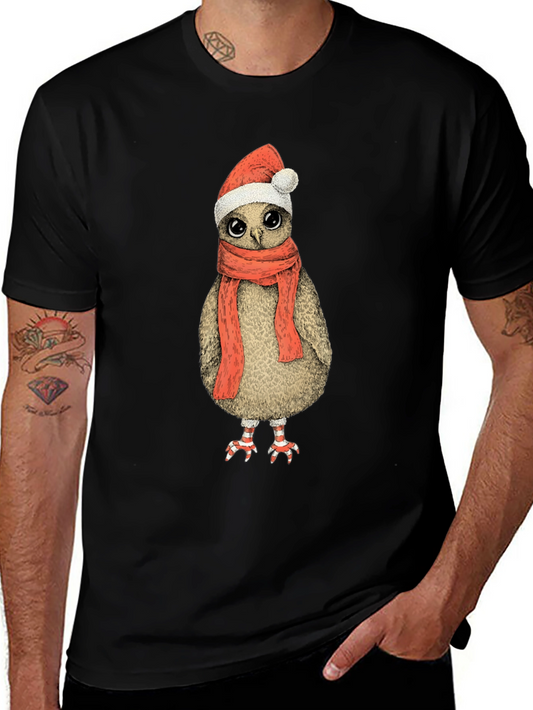 Festive Owl T-Shirt - Holiday Cheer