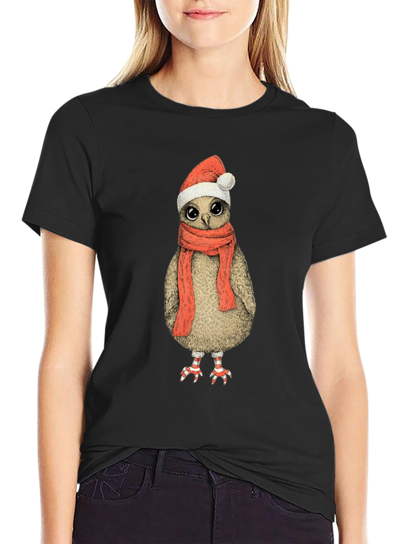 Festive Owl T-Shirt - Holiday Cheer