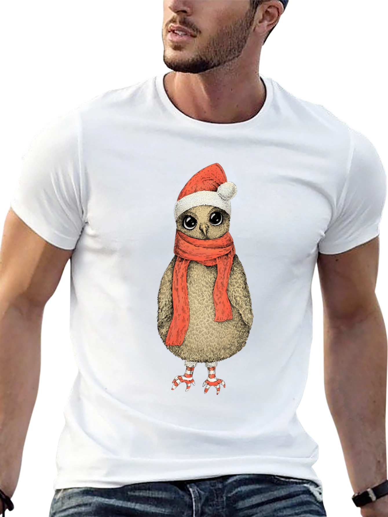 Festive Owl T-Shirt - Holiday Cheer