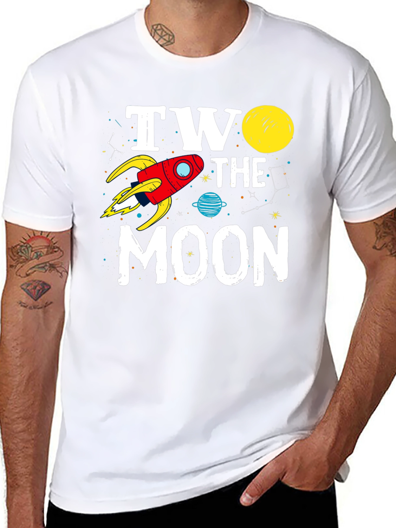 Two the Moon Birthday T-Shirt - Outer Space Theme