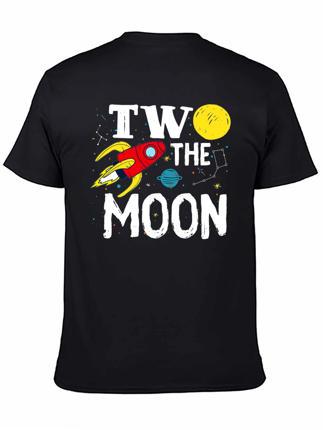 Two the Moon Birthday T-Shirt - Outer Space Theme