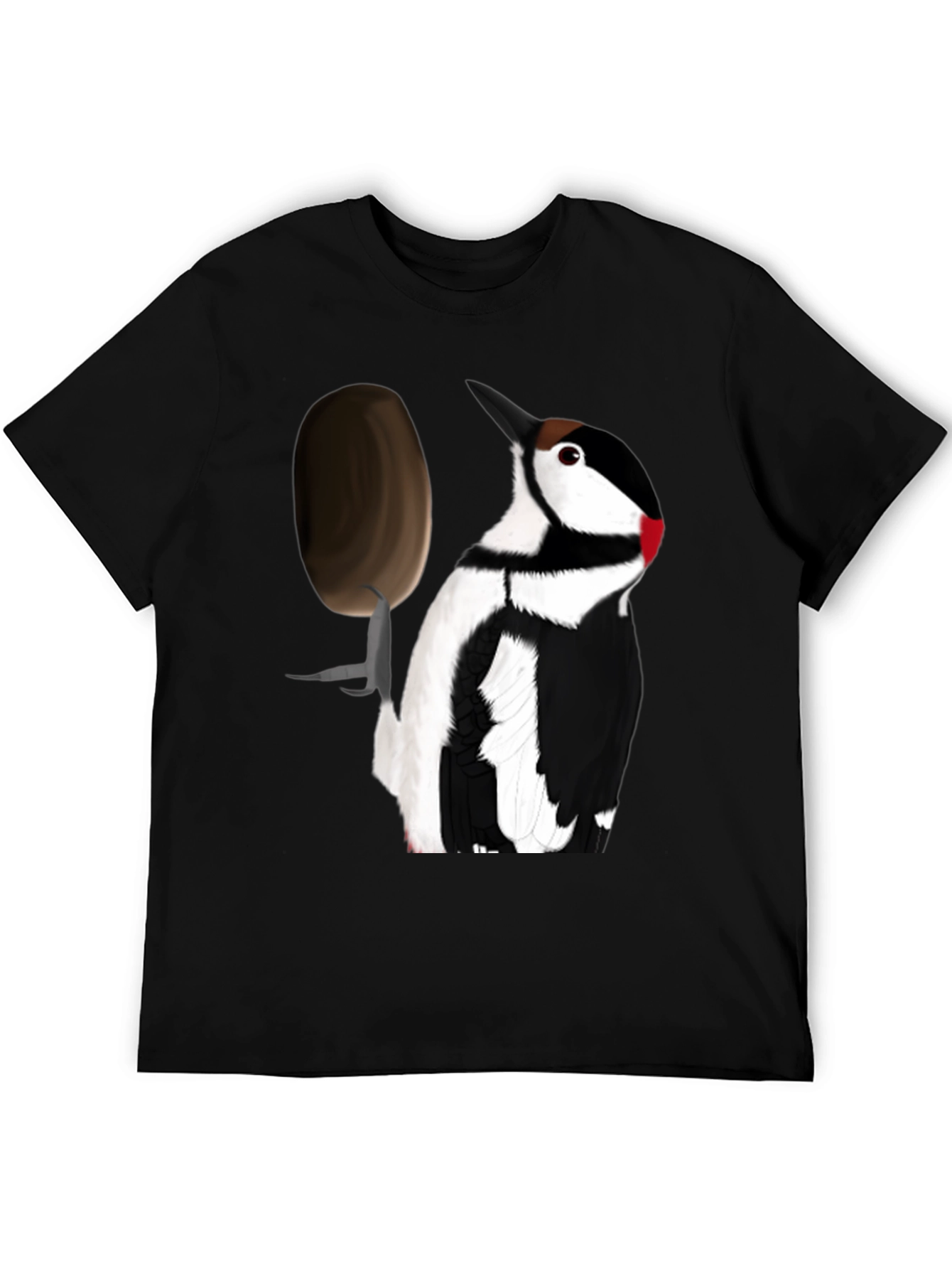 Woodpecker T-Shirt - Black Crew Neck Tee
