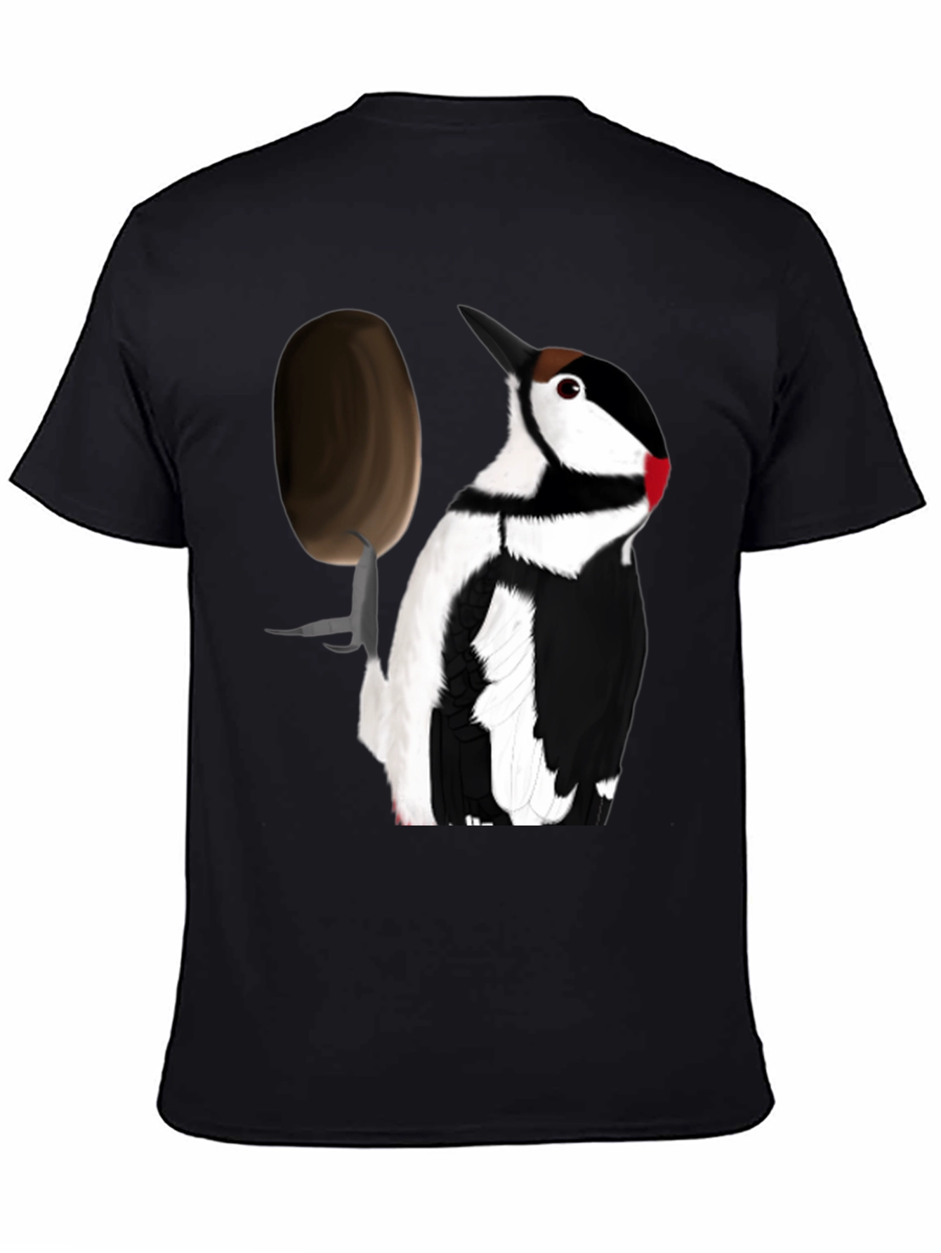 Woodpecker T-Shirt - Black Crew Neck Tee