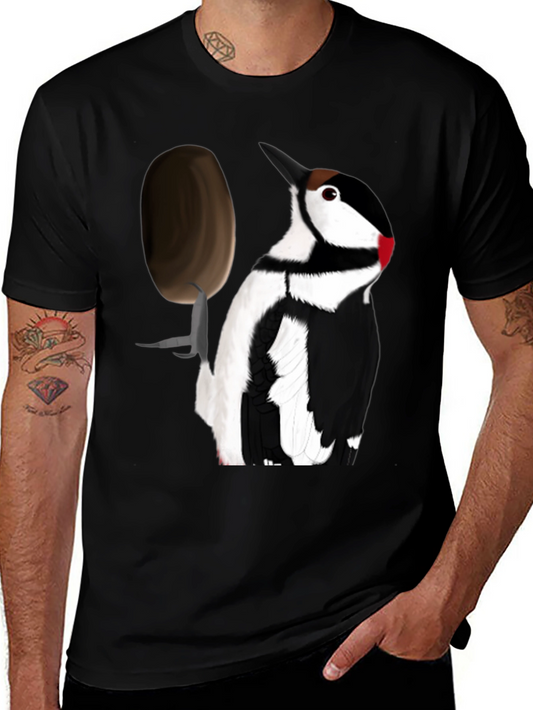 Woodpecker T-Shirt - Black Crew Neck Tee