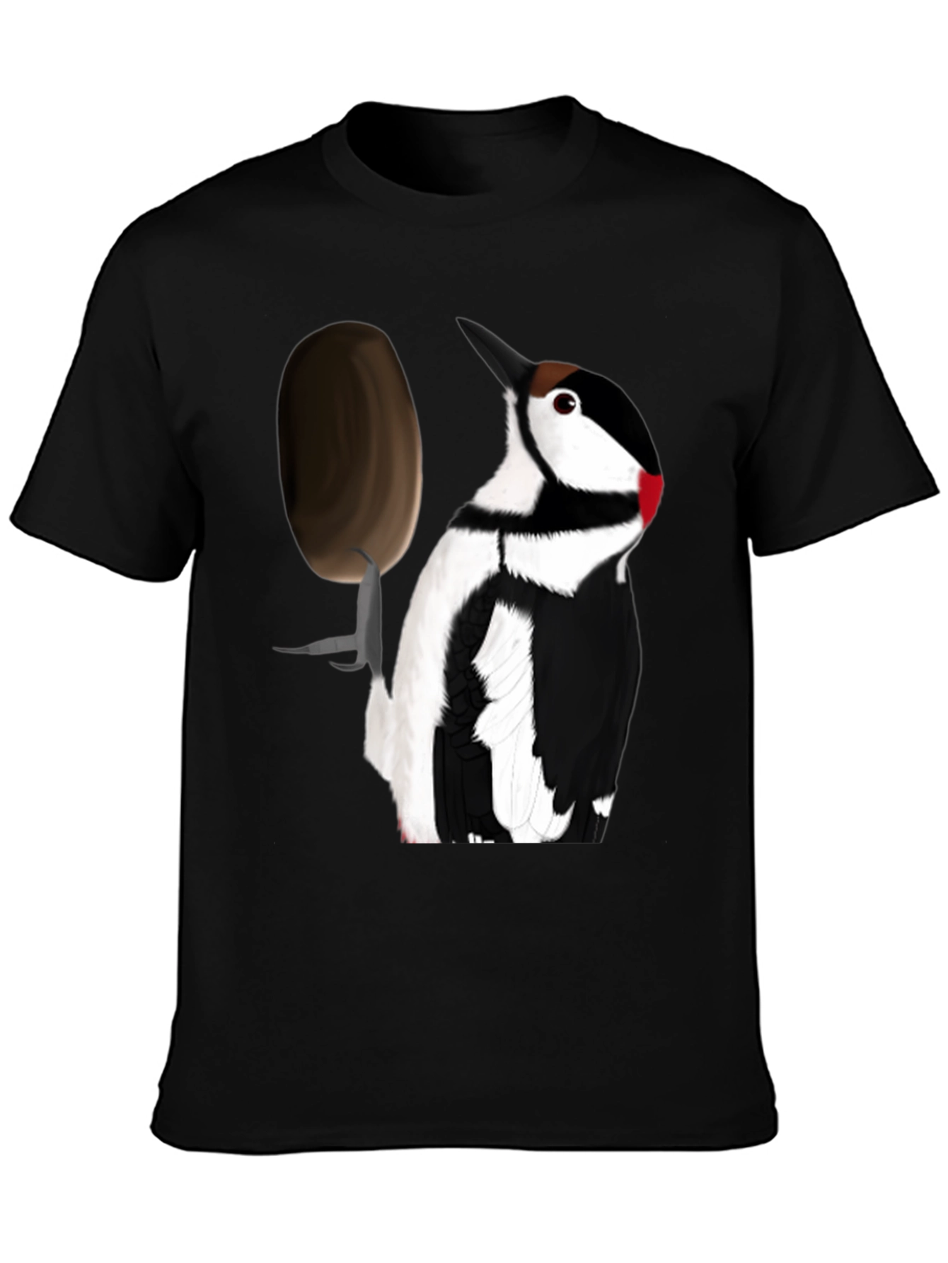 Woodpecker T-Shirt - Black Crew Neck Tee