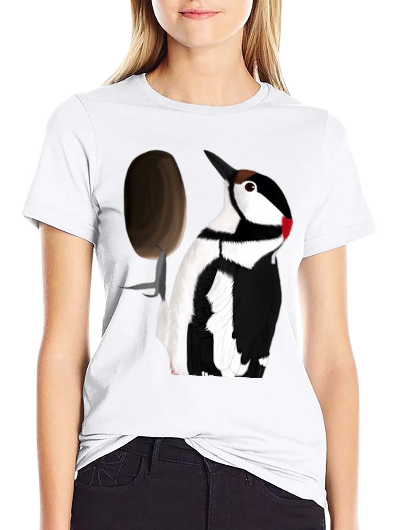 Woodpecker T-Shirt - Black Crew Neck Tee
