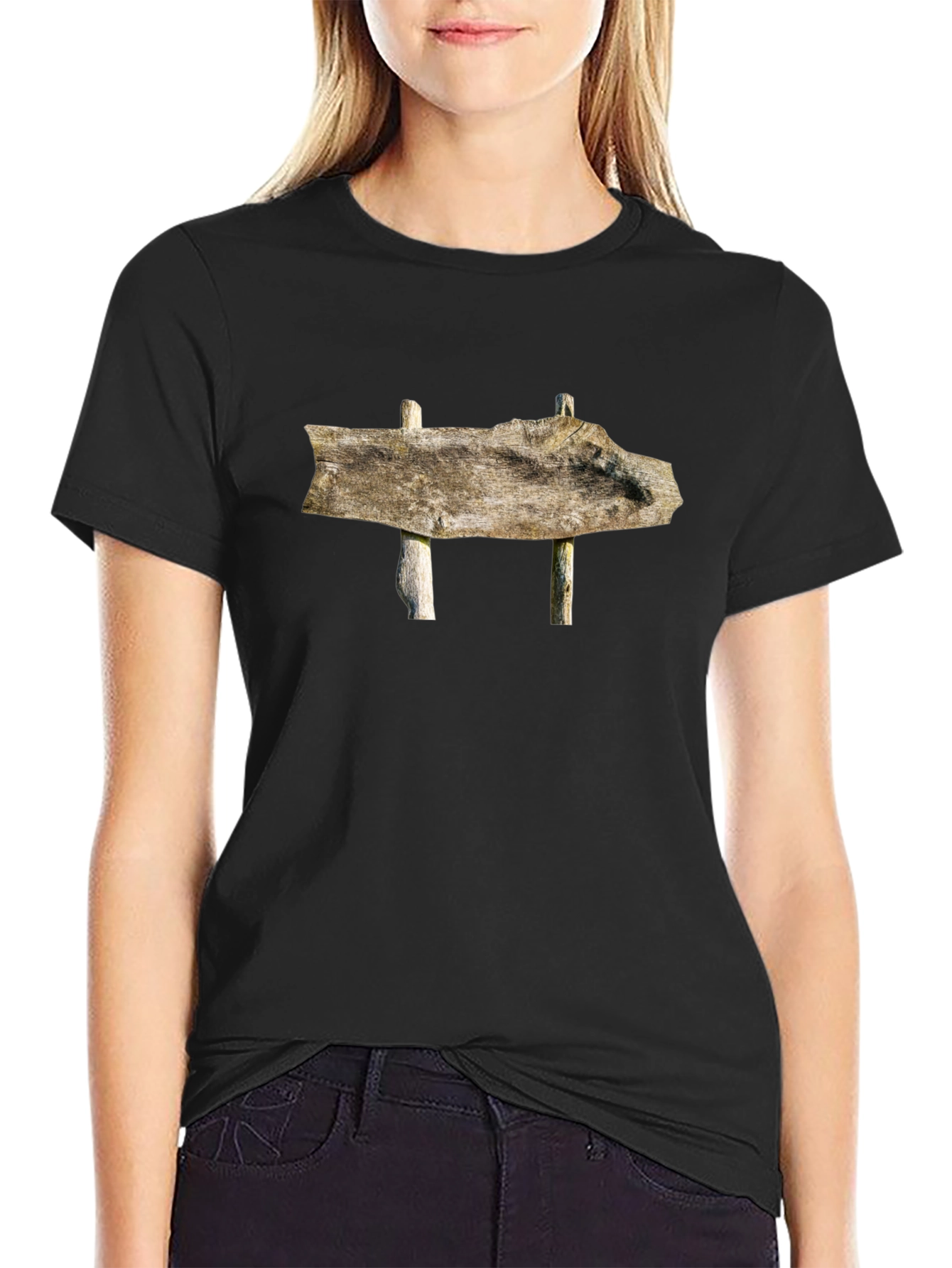 Rustic Wooden Sign T-Shirt - Nature Inspired Tee