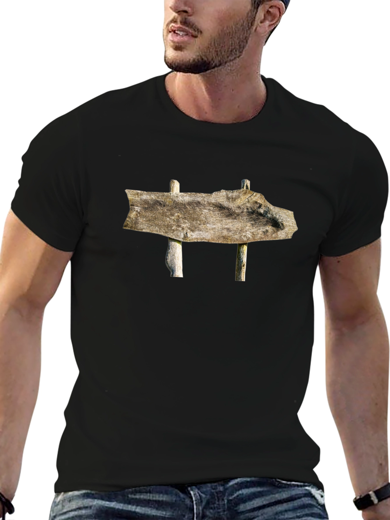 Rustic Wooden Sign T-Shirt - Nature Inspired Tee
