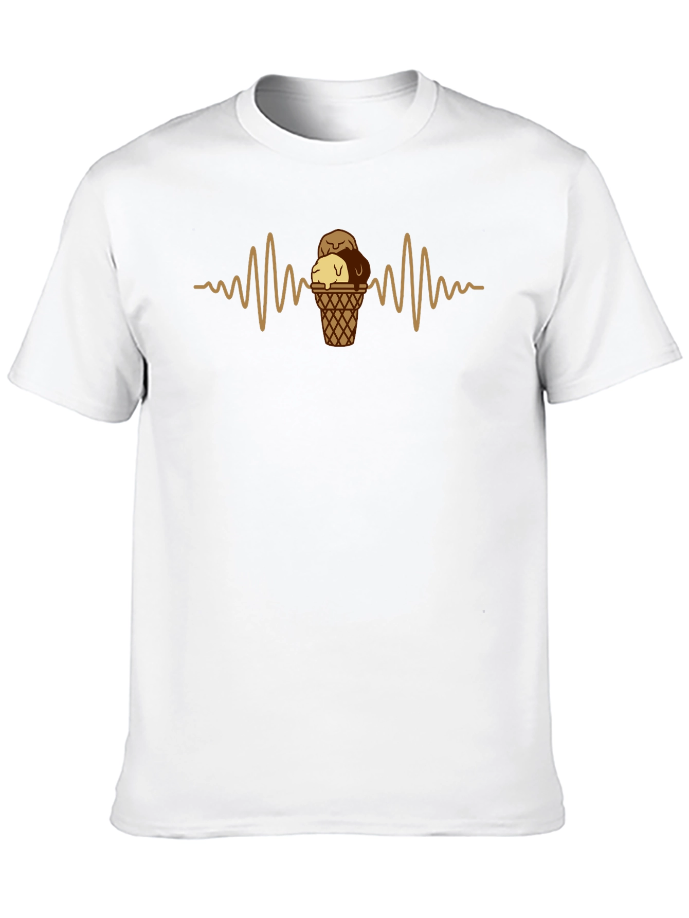 Ice Cream Heartbeat Black T-Shirt