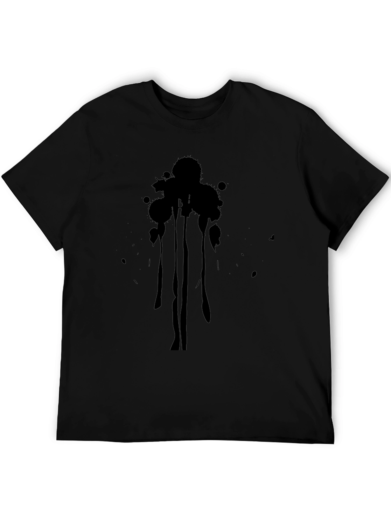 Abstract Drip Graphic Black T-Shirt
