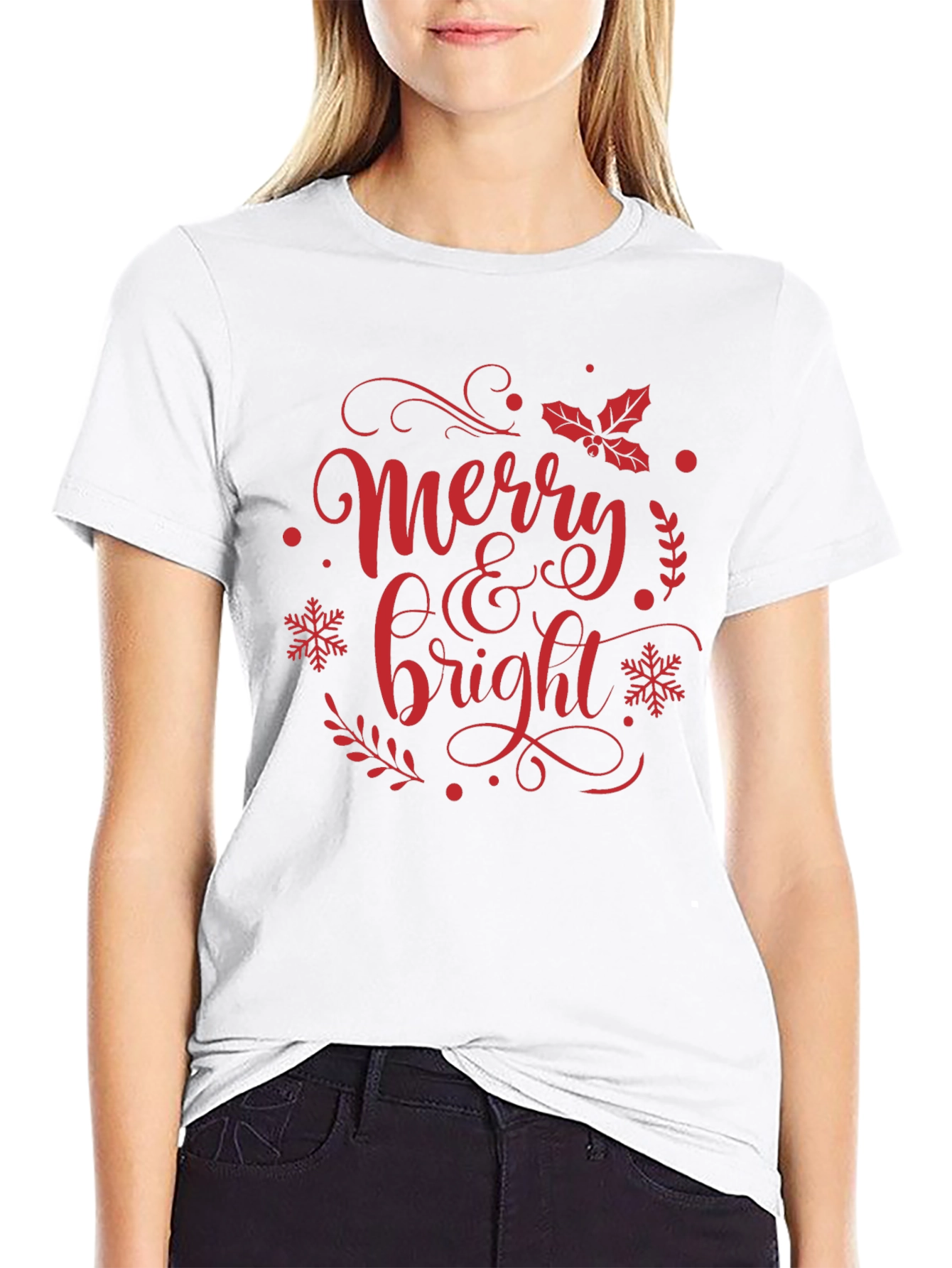 Merry & Bright Christmas Graphic Tee