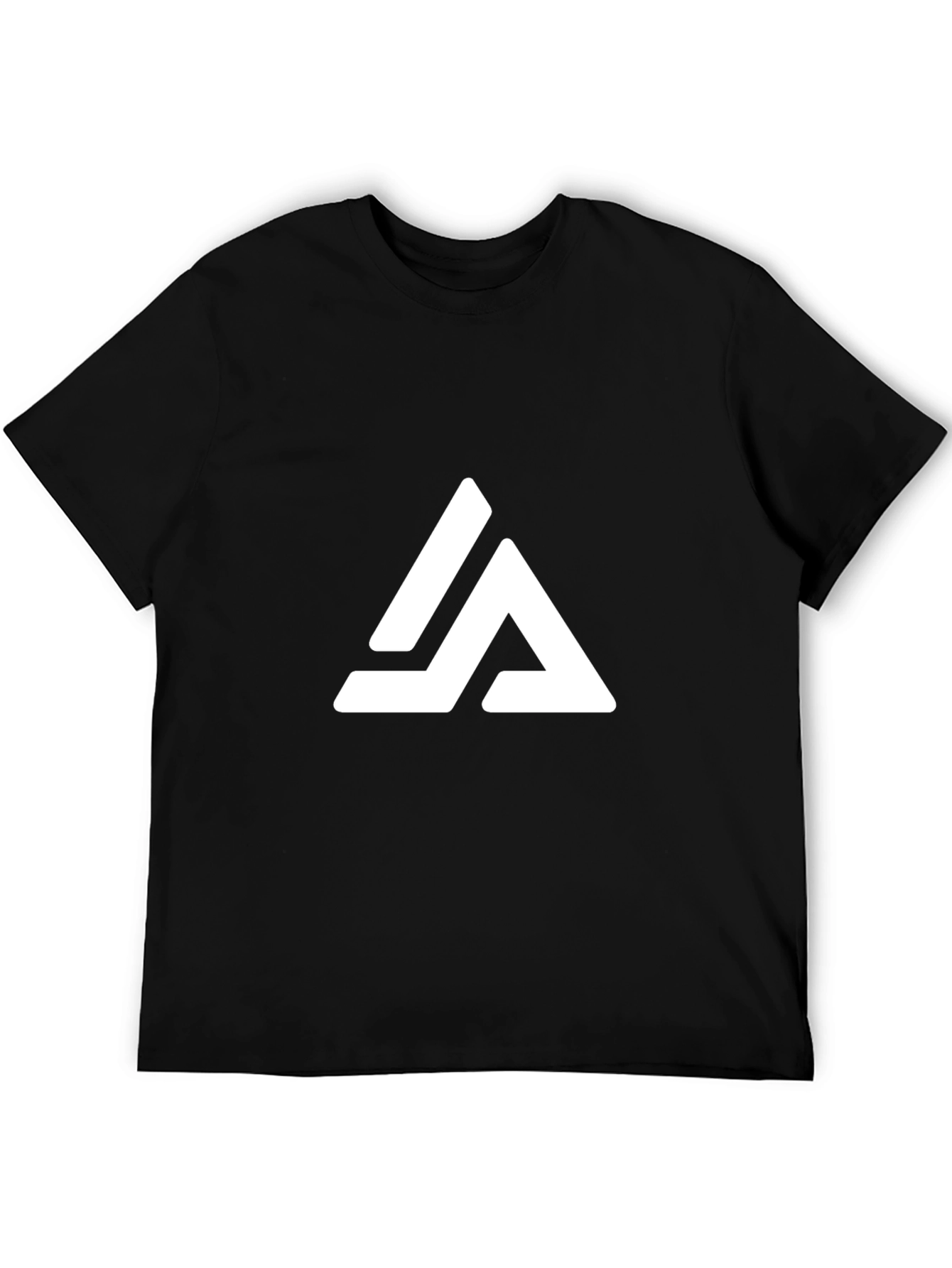 Black T-Shirt with Geometric Triangle Logo