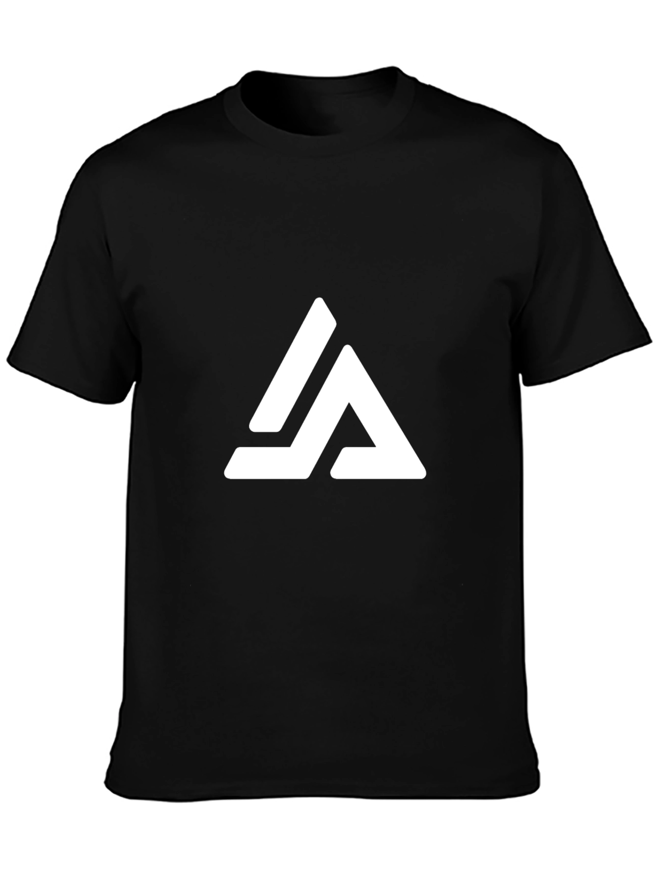 Black T-Shirt with Geometric Triangle Logo