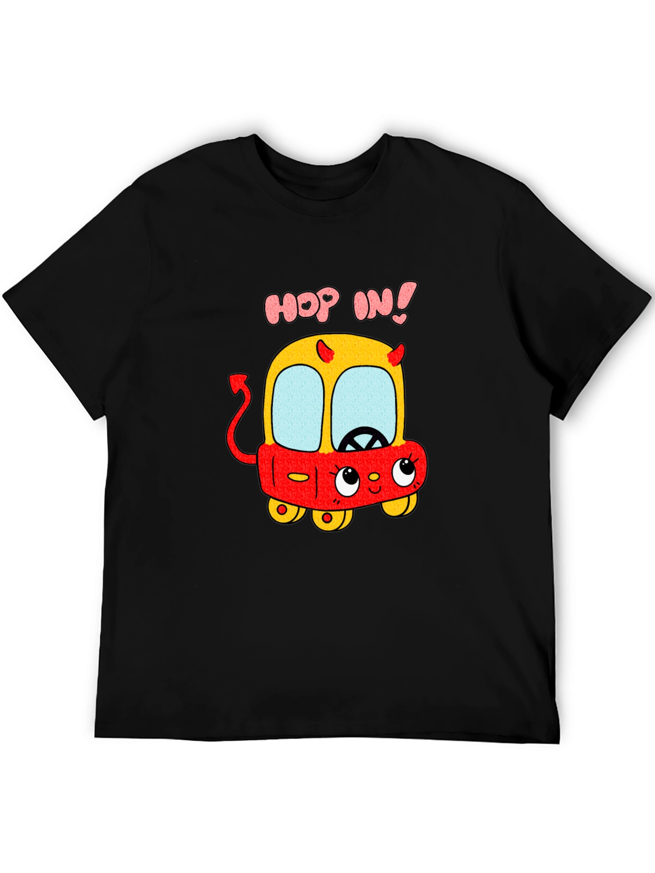 Funny Cartoon Devil Car T-Shirt - Hop In!