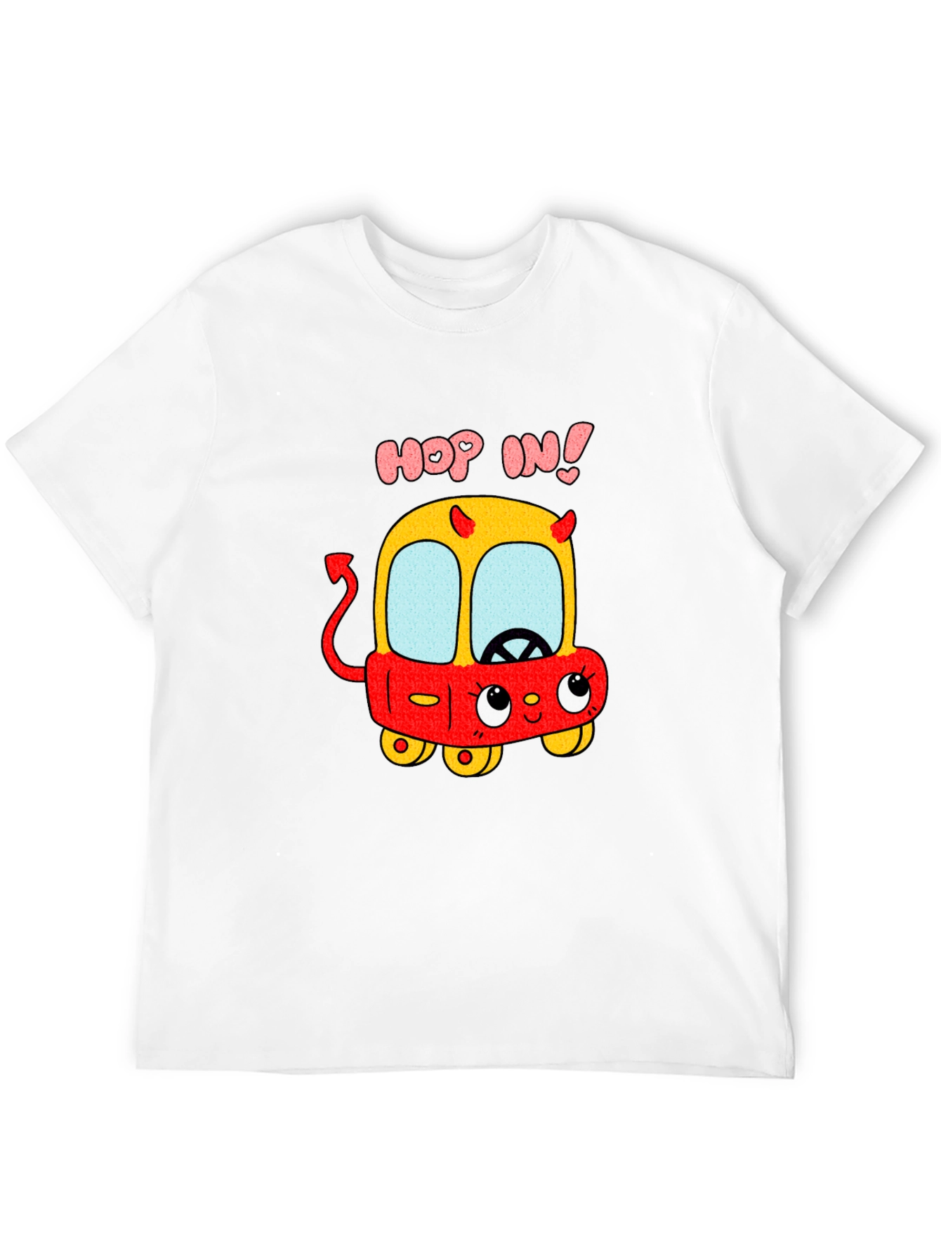Funny Cartoon Devil Car T-Shirt - Hop In!