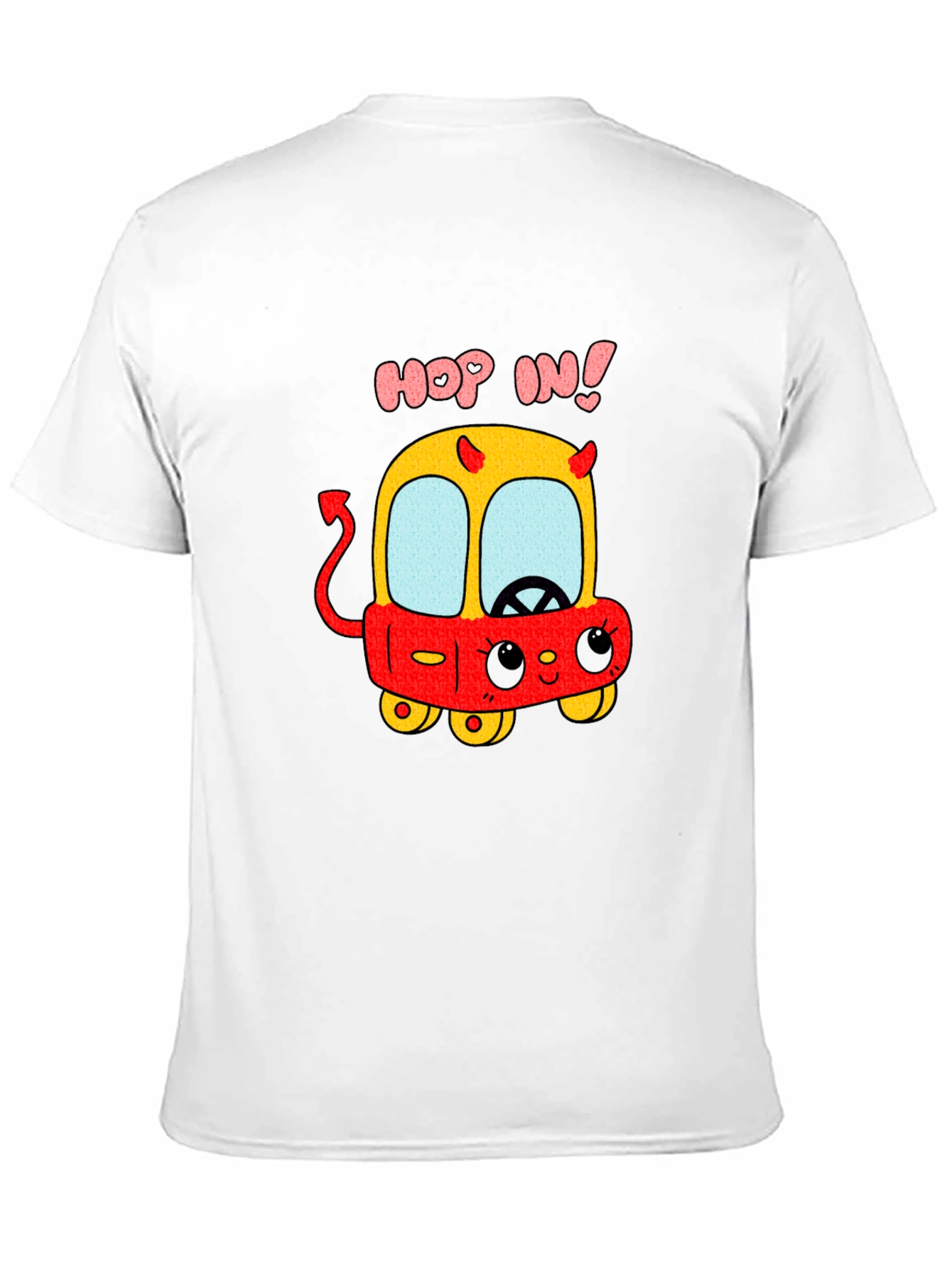 Funny Cartoon Devil Car T-Shirt - Hop In!